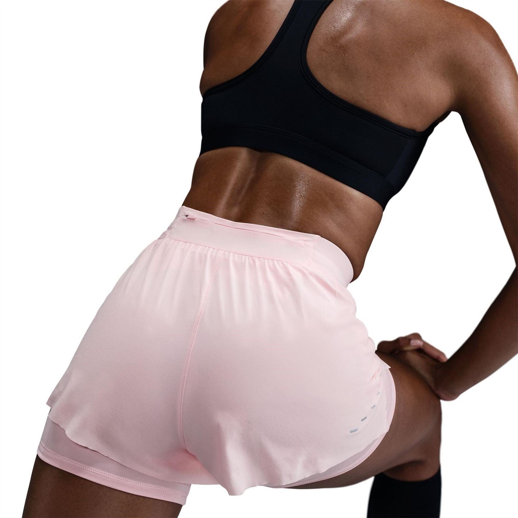 Nike Womens Dri Fit Swift Mid Rise 3 2 In 1 Shorts