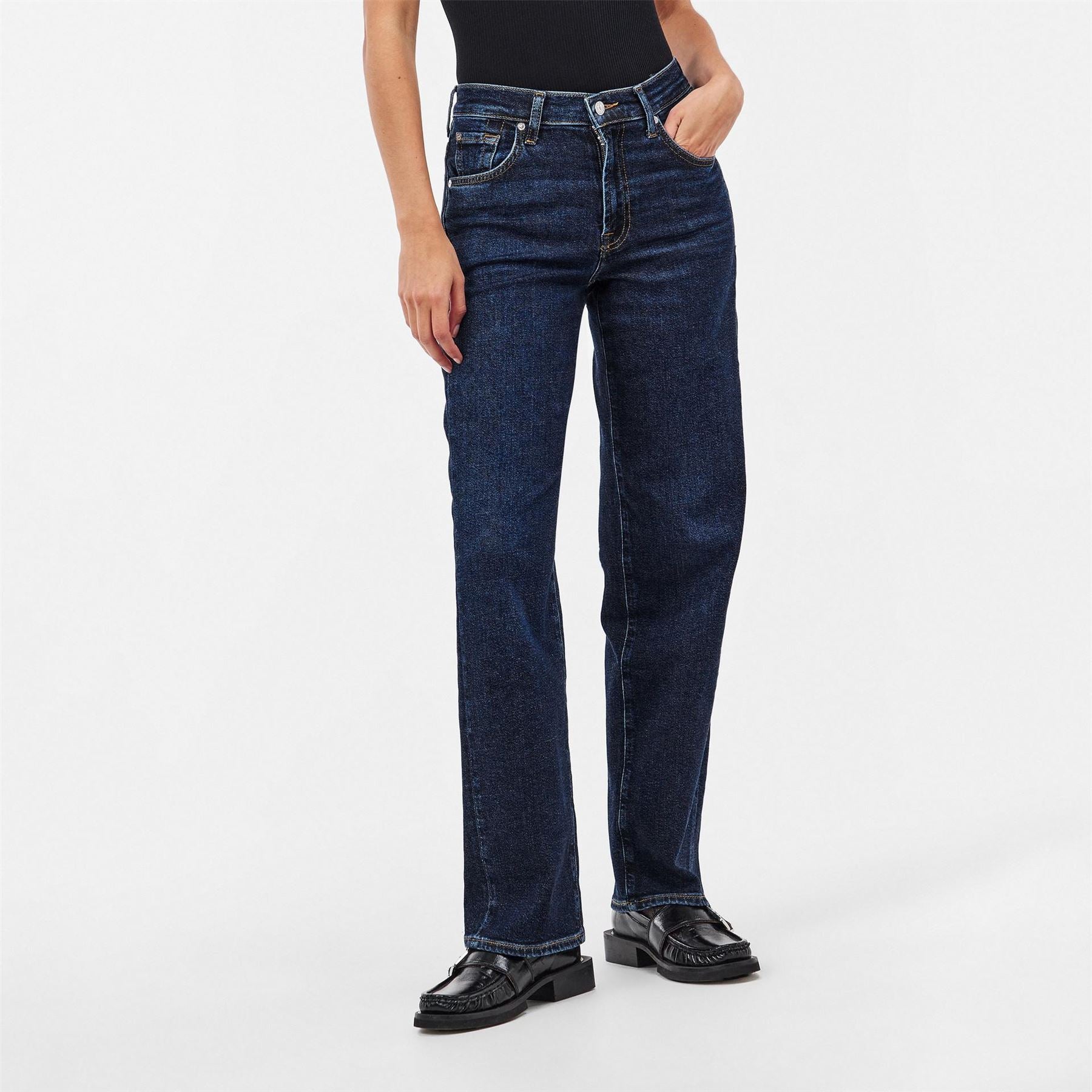 7 For All Mankind Stovepipe Five Pocket Straight Leg Jeans