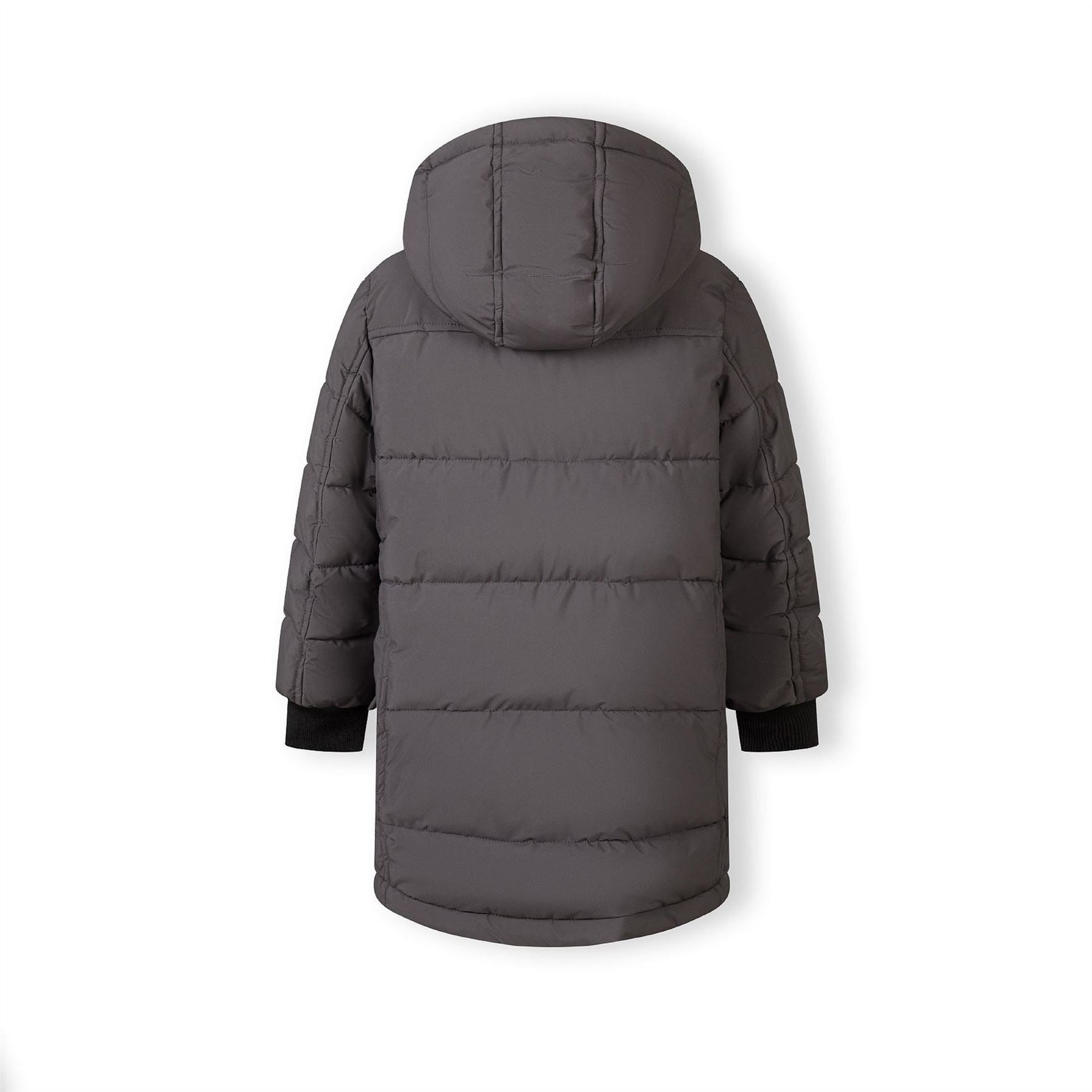 Minoti Boys Long Jacket Fleece Lined With Zip Pockets Grey