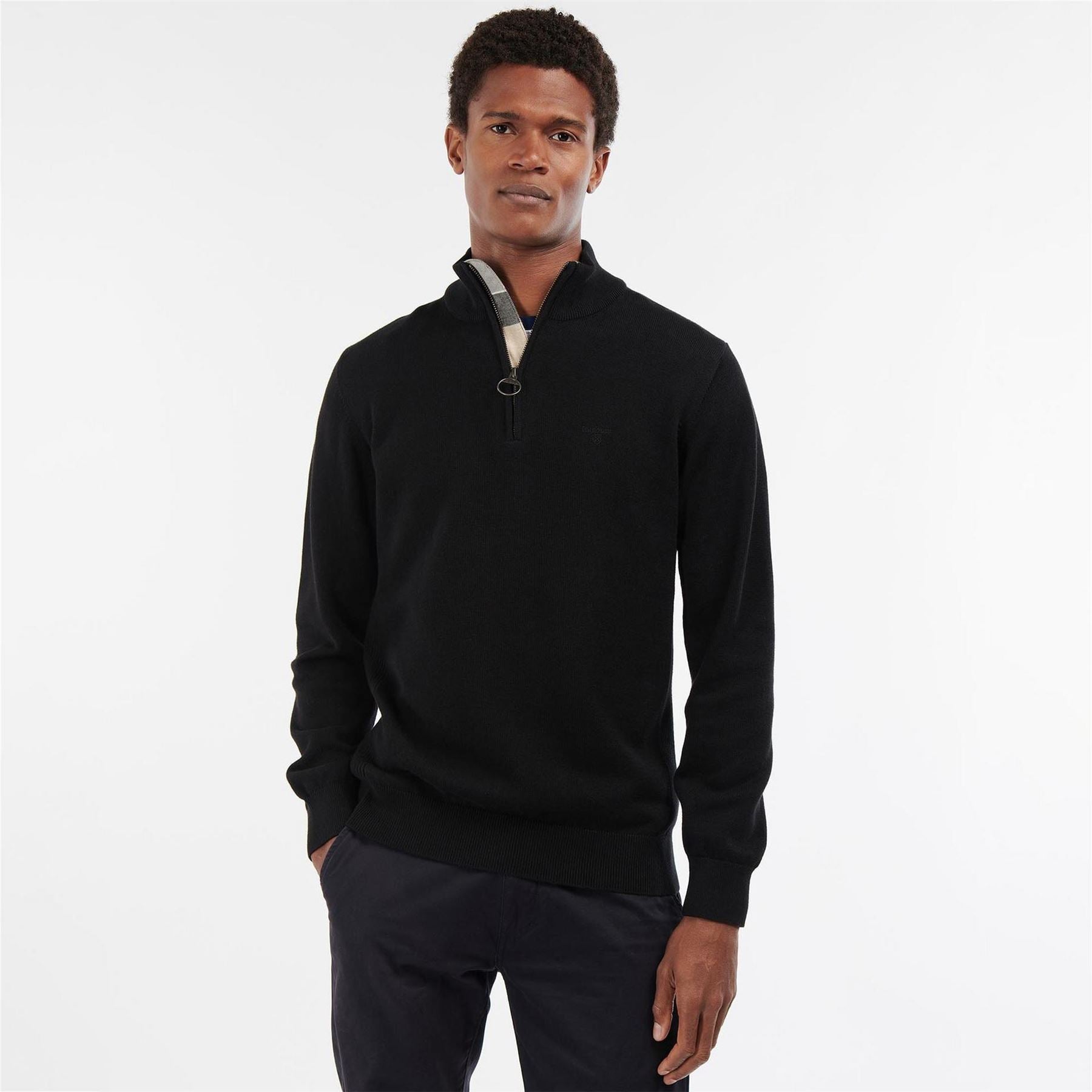 Barbour Half Zip Cotton Knitted Jumper