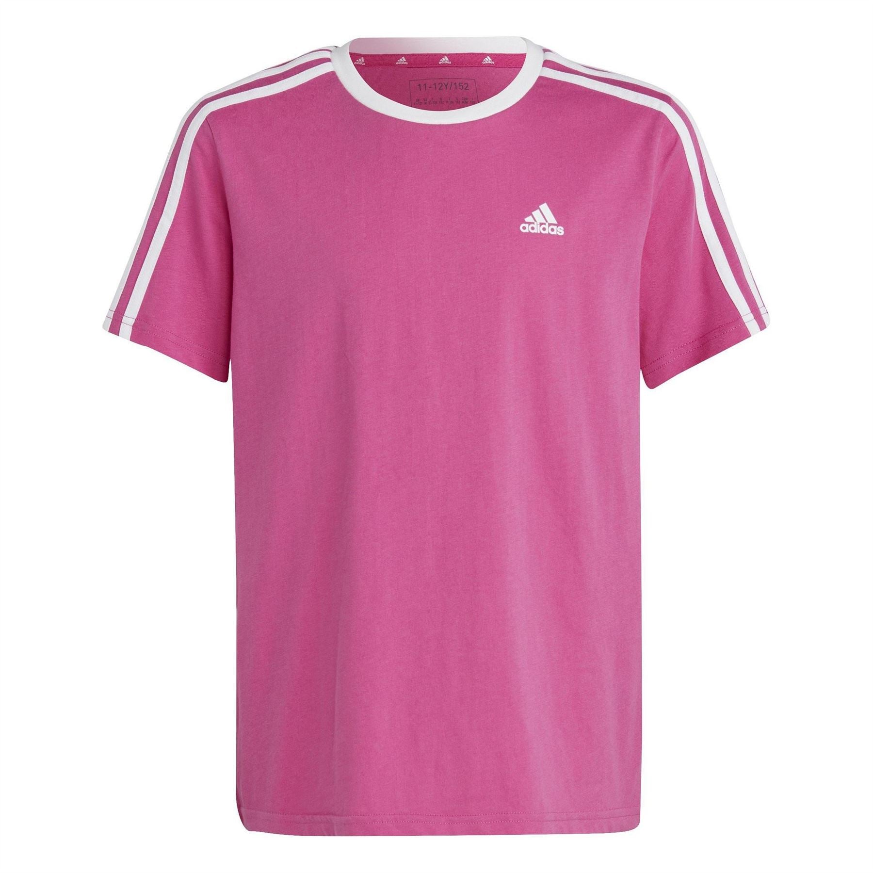 adidas Essentials 3 Stripe T-Shirt Junior Girls
