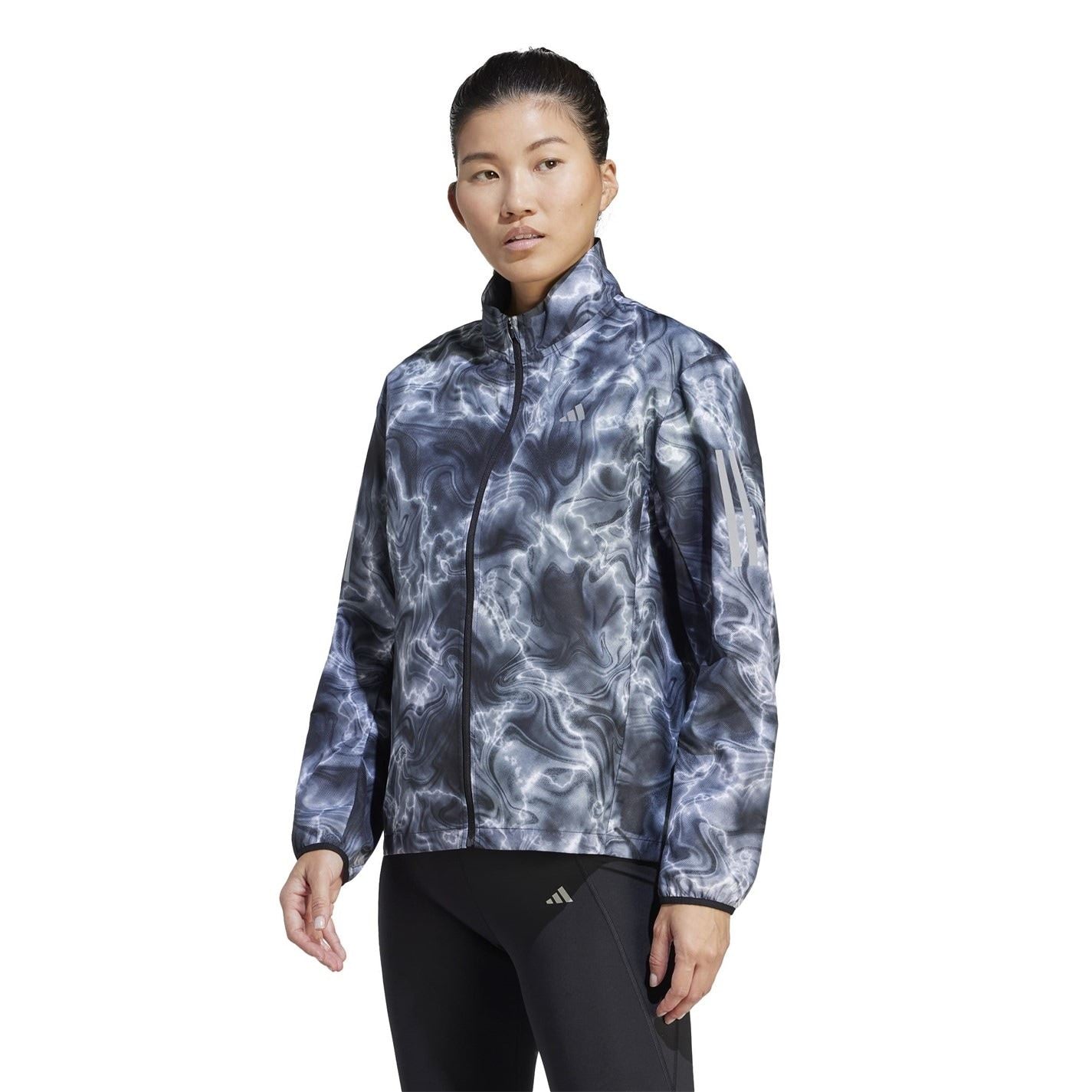 adidas Womens Own The Run Allover Print Running Windbreaker