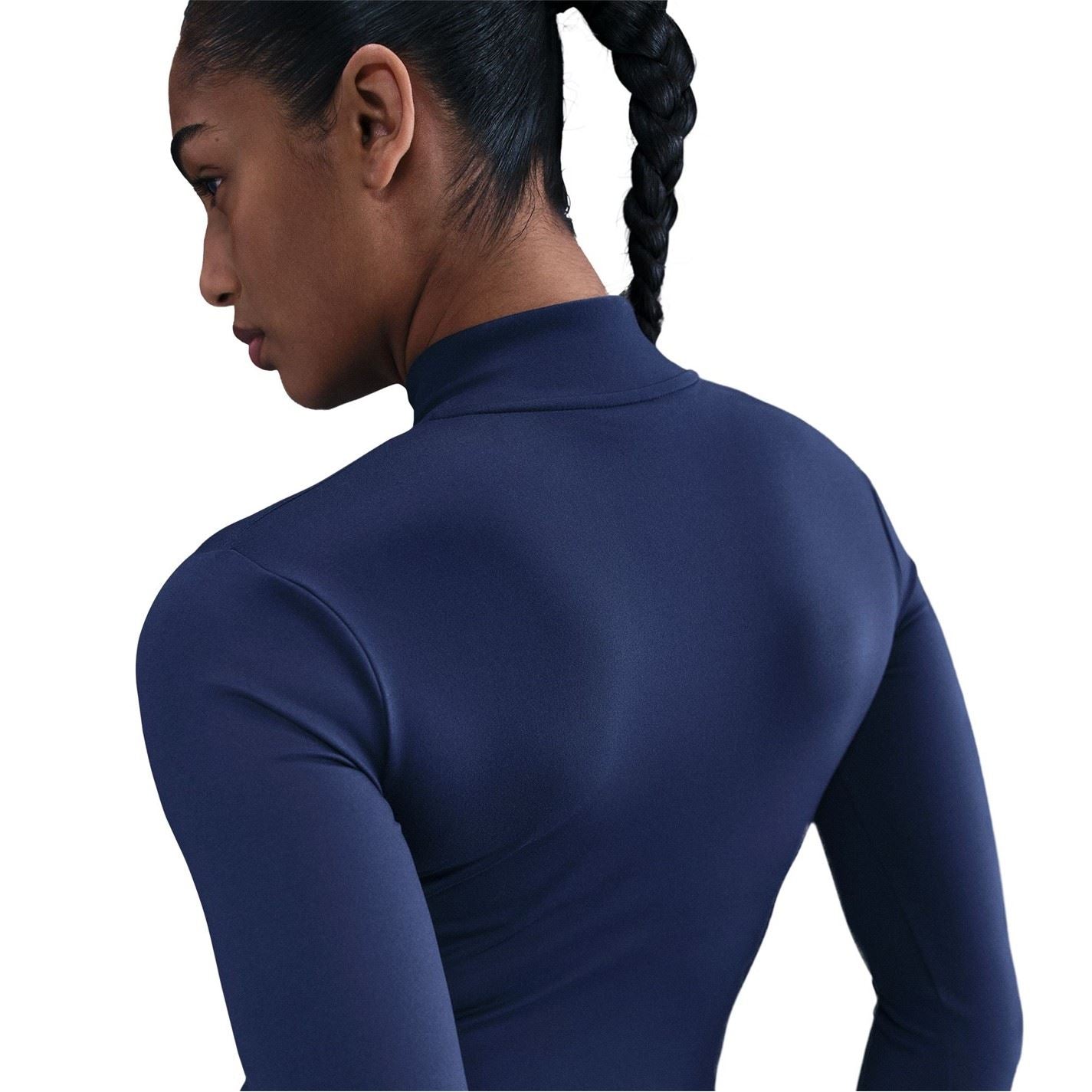 Nike Solid Patterned Ribbed Cuff Full Zipper Track Jacket