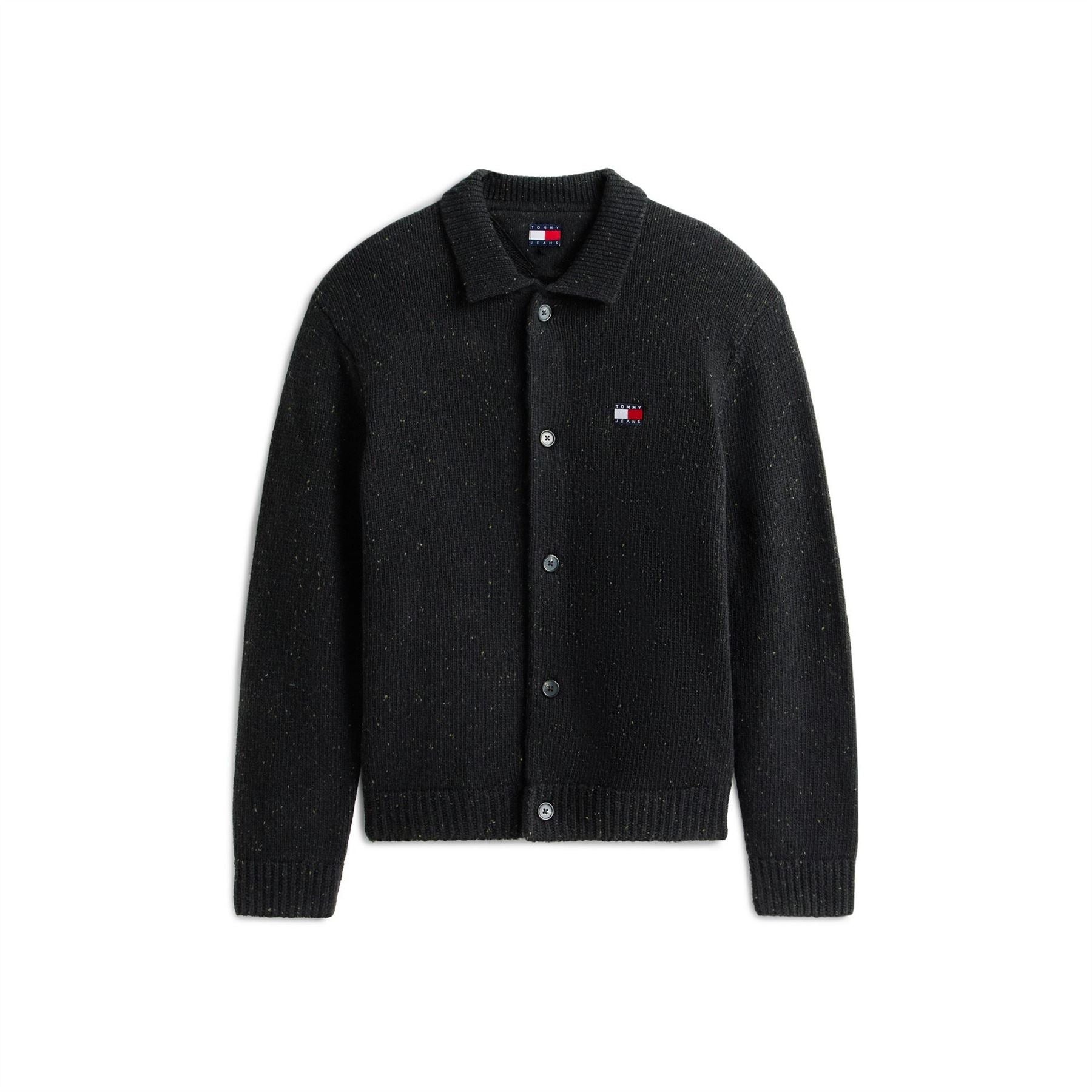 Tommy Jeans Badge Collared Neck Long Sleeve Sweater