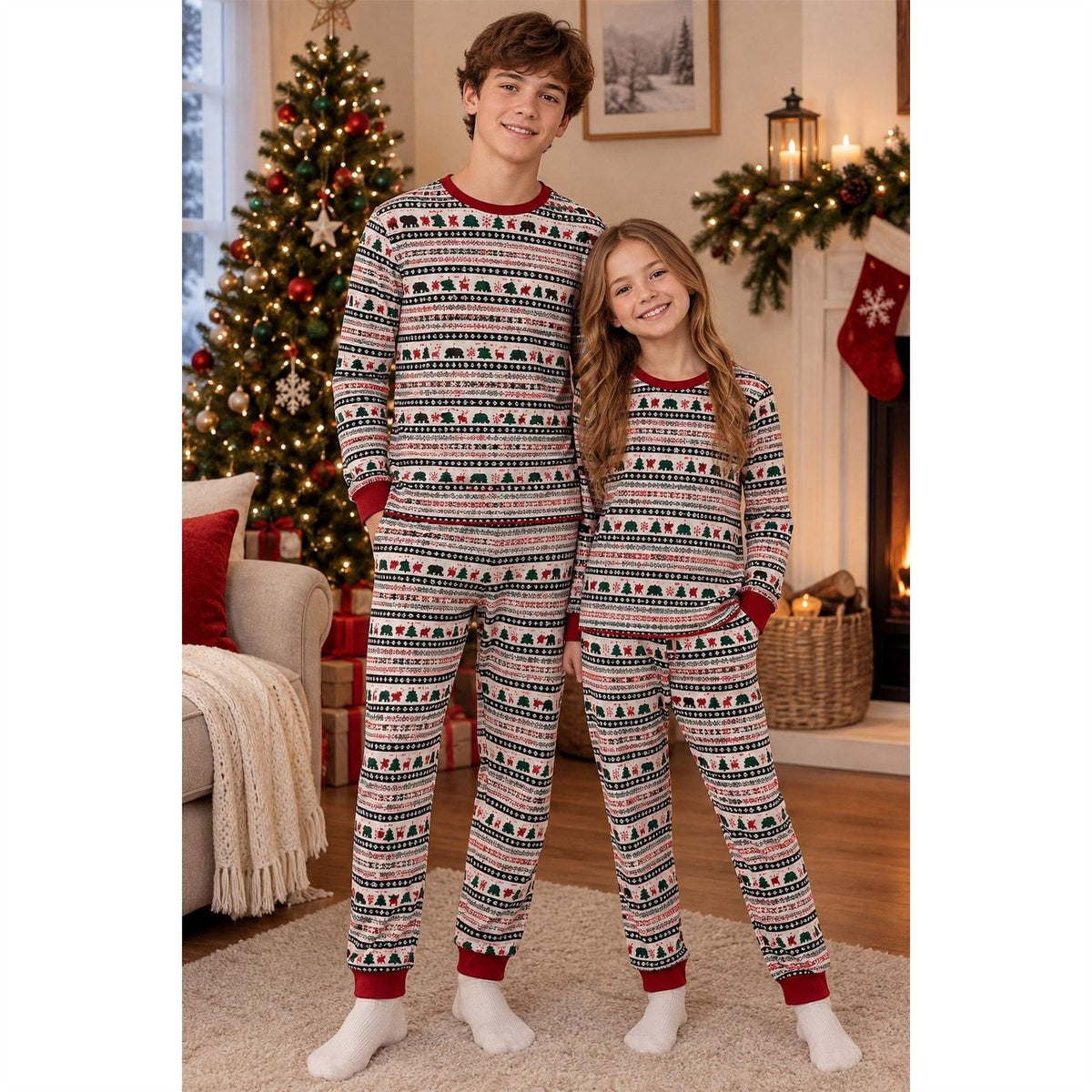 The Spirit Of Christmas Xmas Family Cotton Pyjamas