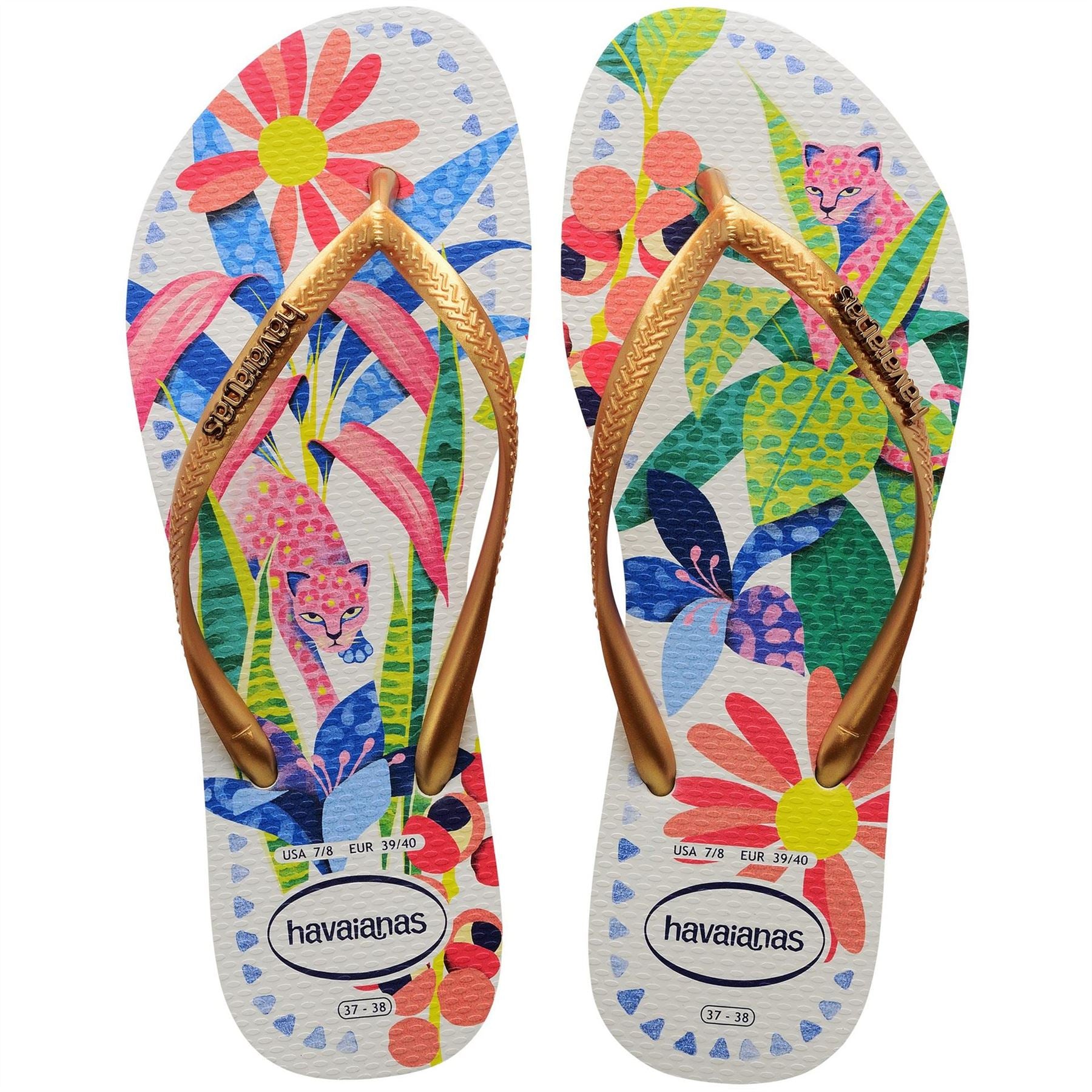 Havaianas Womens Hav. Slim Tropical Salmon 35 36 Flip Flops