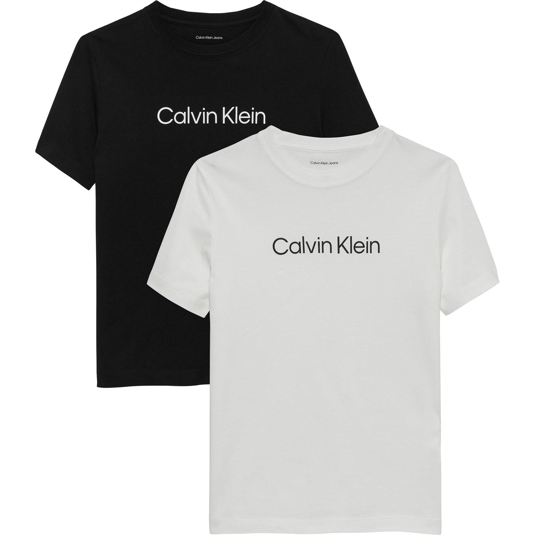 Calvin Klein Jeans 2 Pack Logo Print Crew Neck Short Sleeve T-Shirt