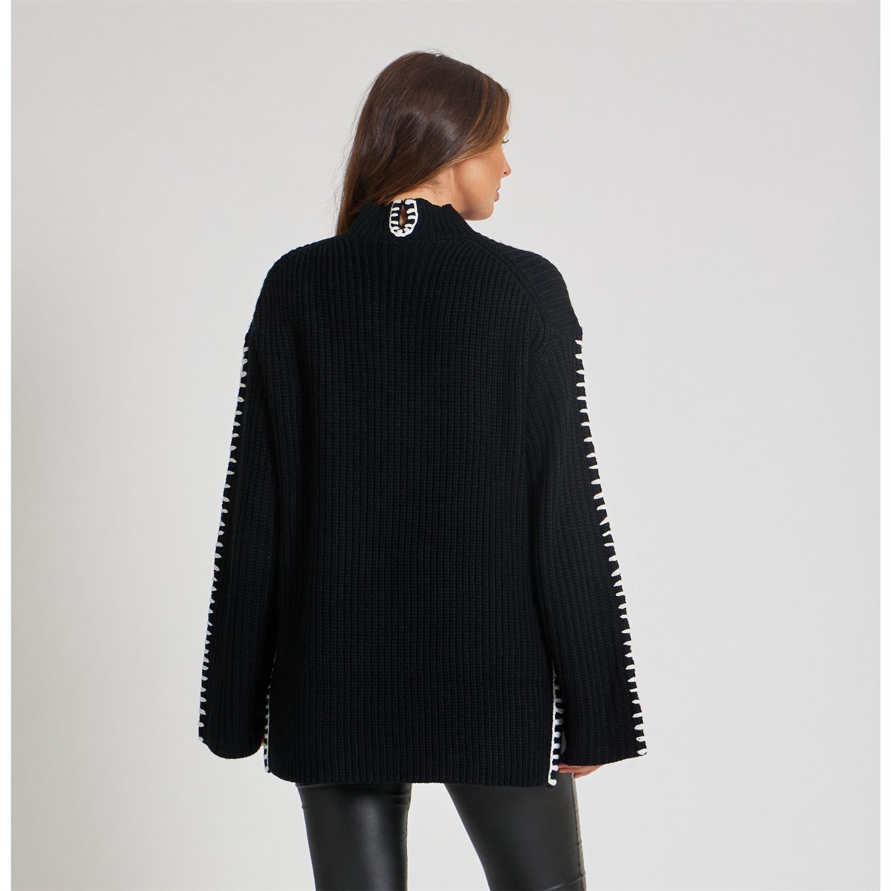 Be You By Contrast Stitch Crew Neck Jumper