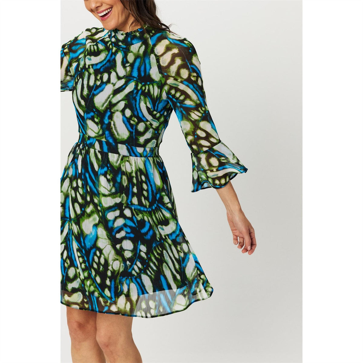 Biba High Neck Mini Skater Dress