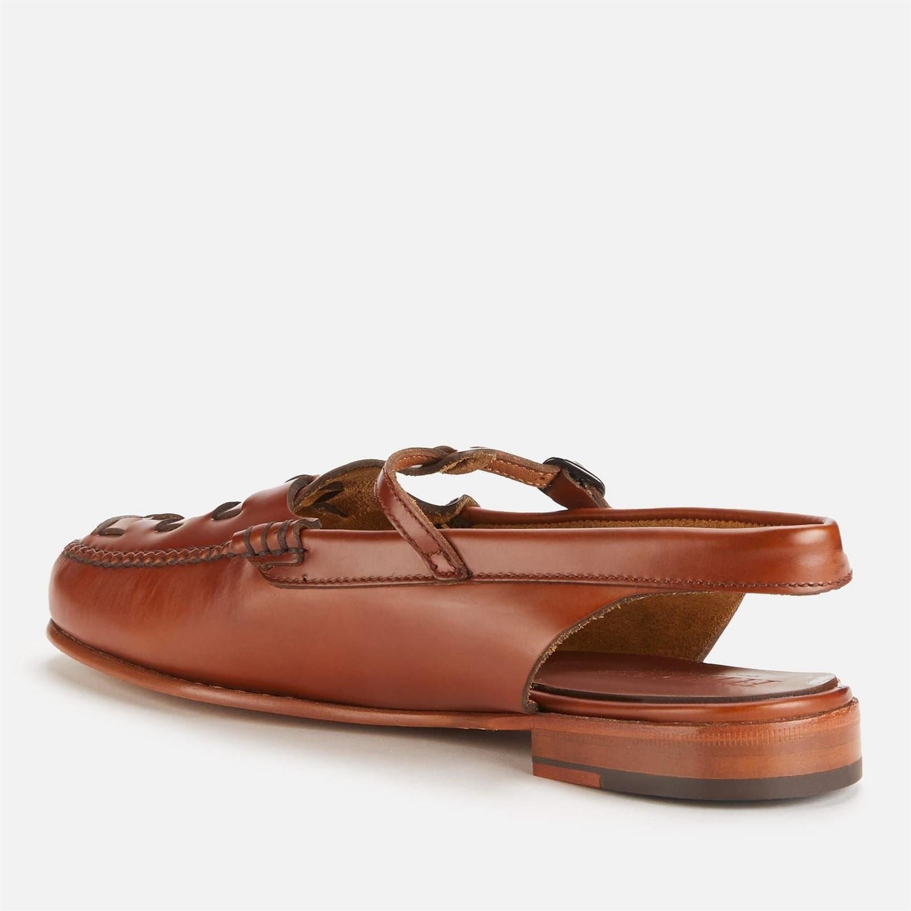 Hereu Leather T Bar Sling Back Flats
