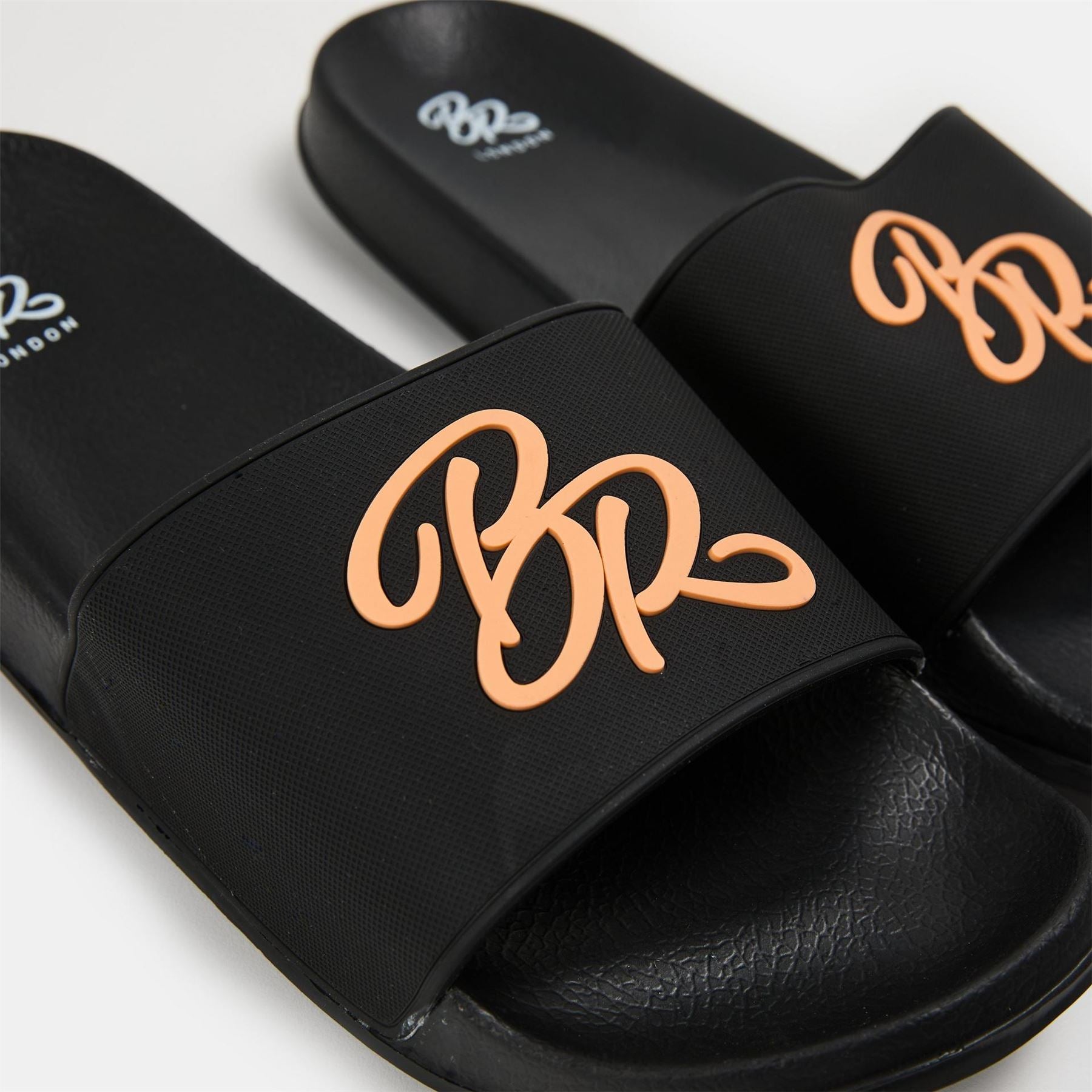 Born Rich Barreca Logo Print Open Toe Slides