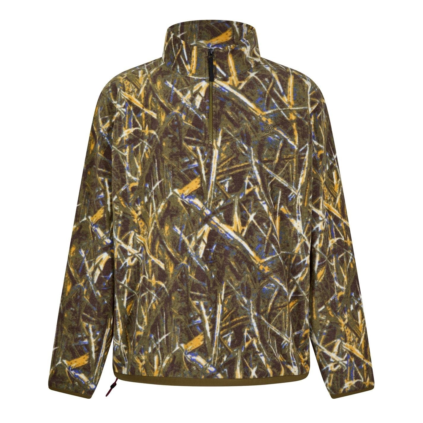 Timberland Aop Polar Zip Neck Long Sleeve Sweatshirt