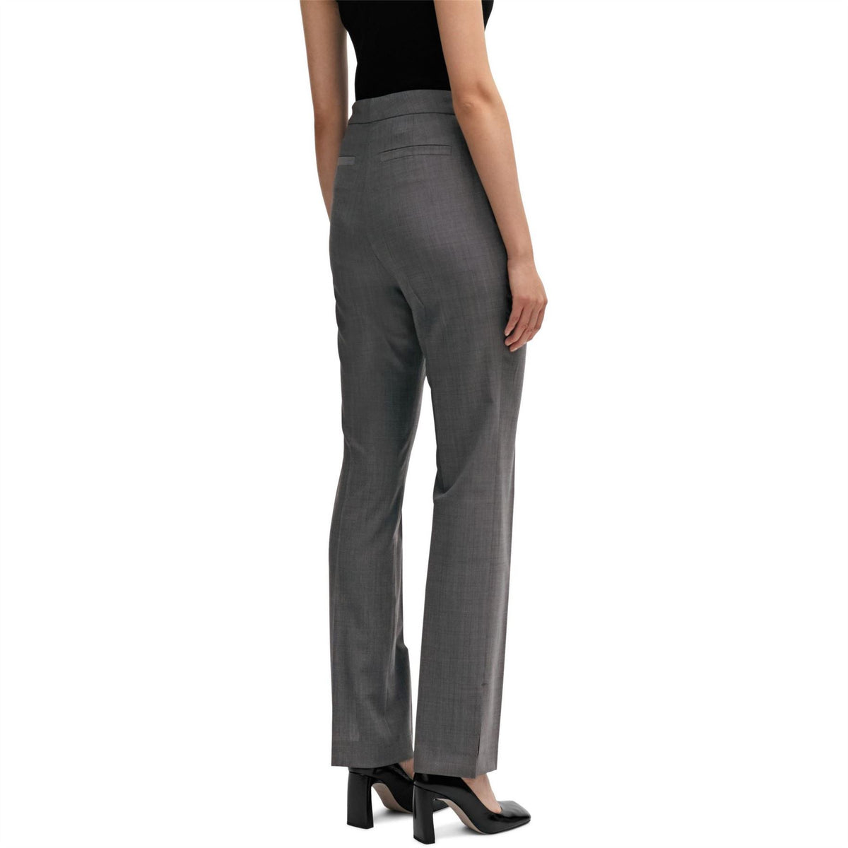 Boss Solid Patterned Slim Straight Trousers