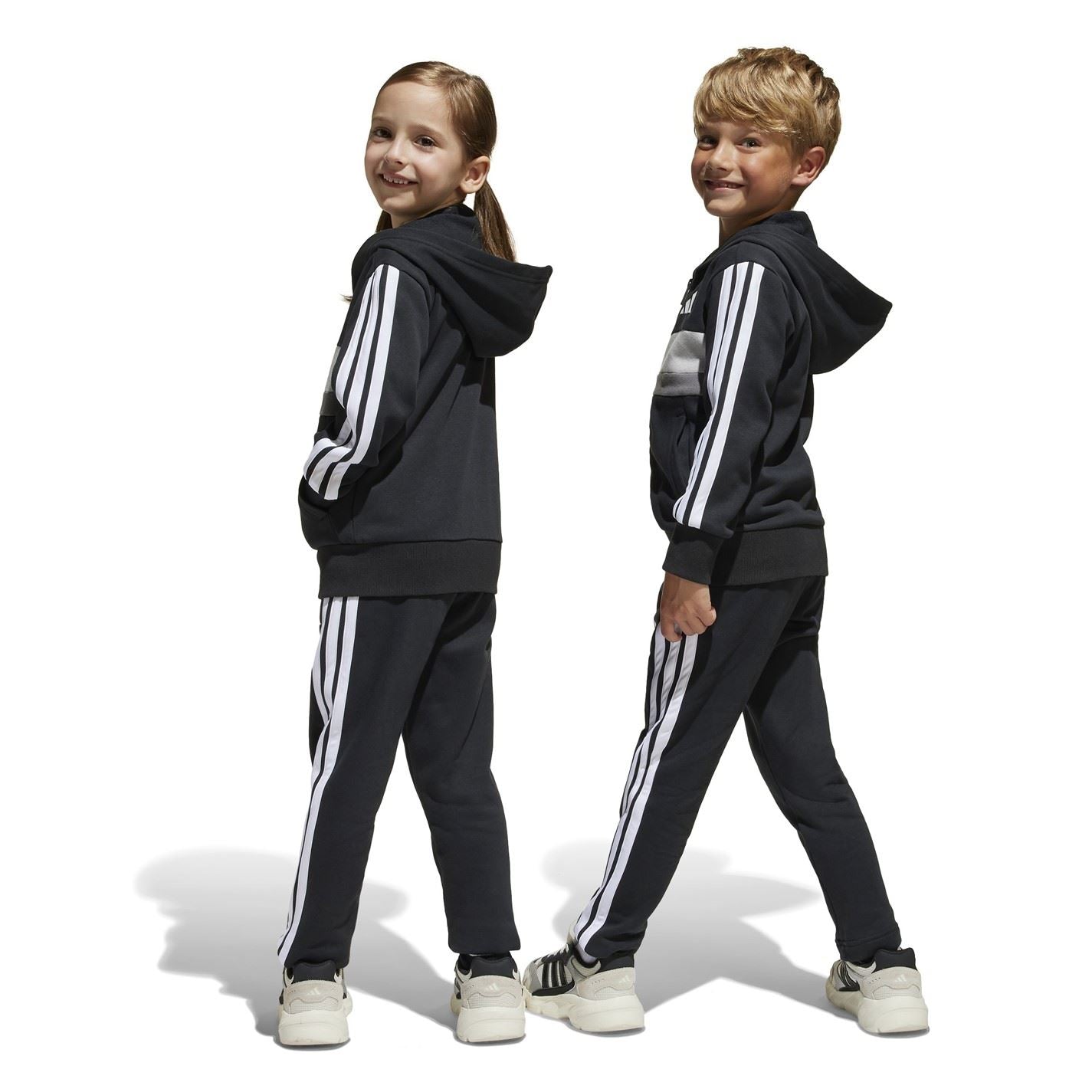 adidas Tiberio 3 Stripes Colorblock Fleece Track Suit Kids