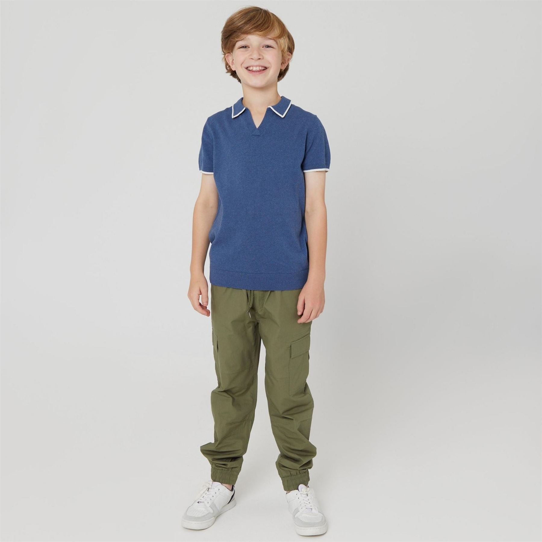 Studio Knitted Short Sleeve Polo Juniors