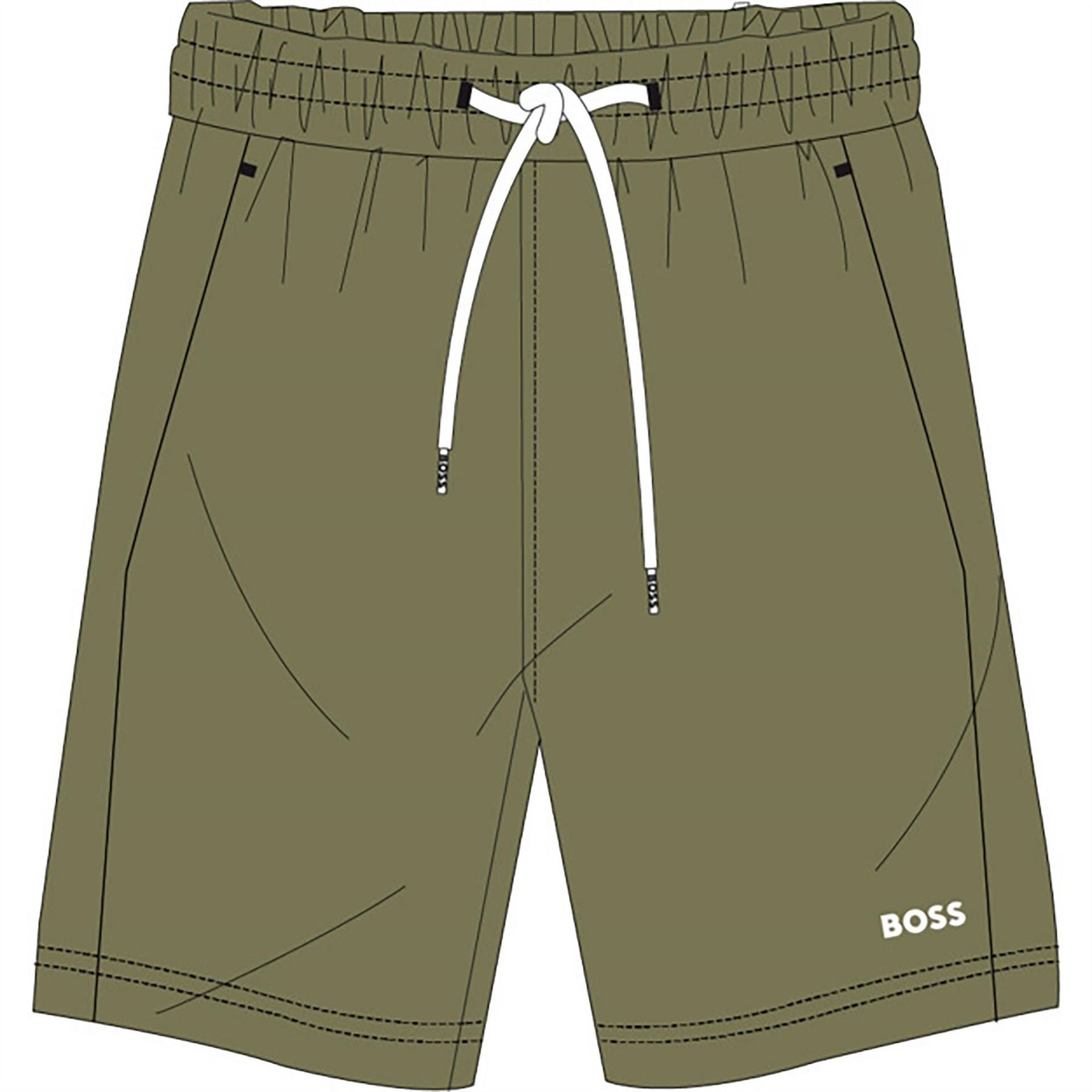 Boss Fleece Shorts With Logo Design