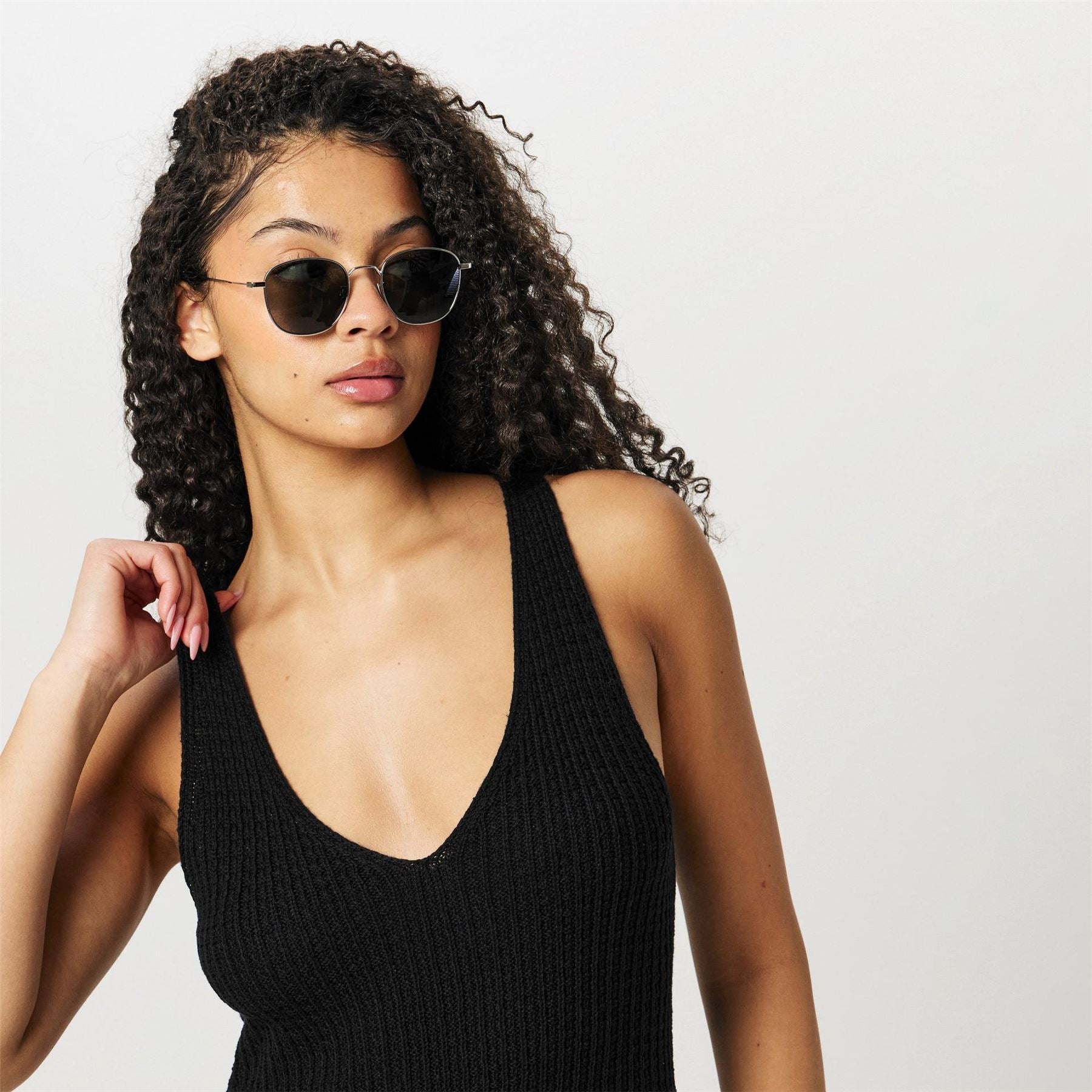 Jack Wills Stitchy V Neck Mini Knitted Jumper Dress