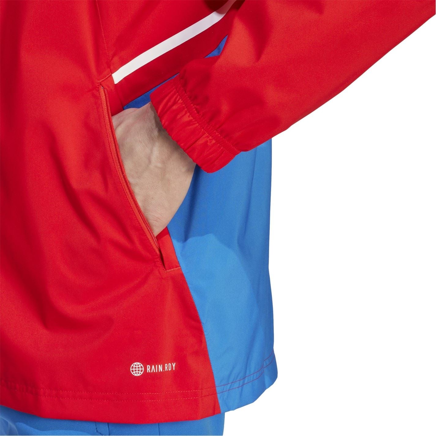 adidas FC Barcelona Full Zipper Rain Jacket with Side Stripes