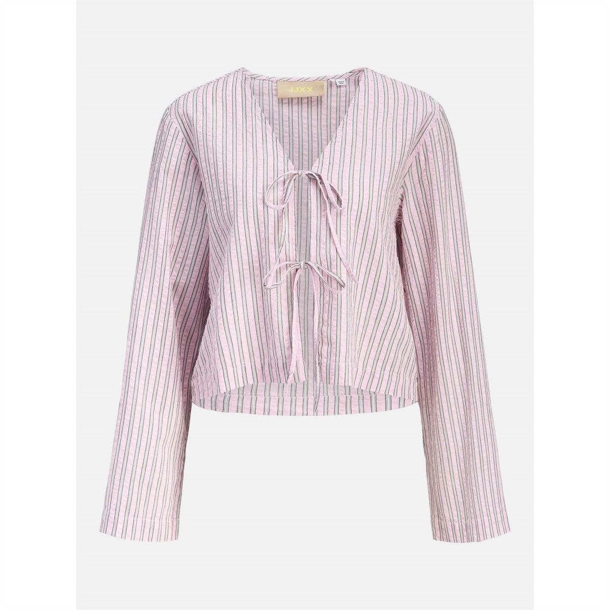 JJXX Zoe Seersucker Long Sleeve Tie Blouse