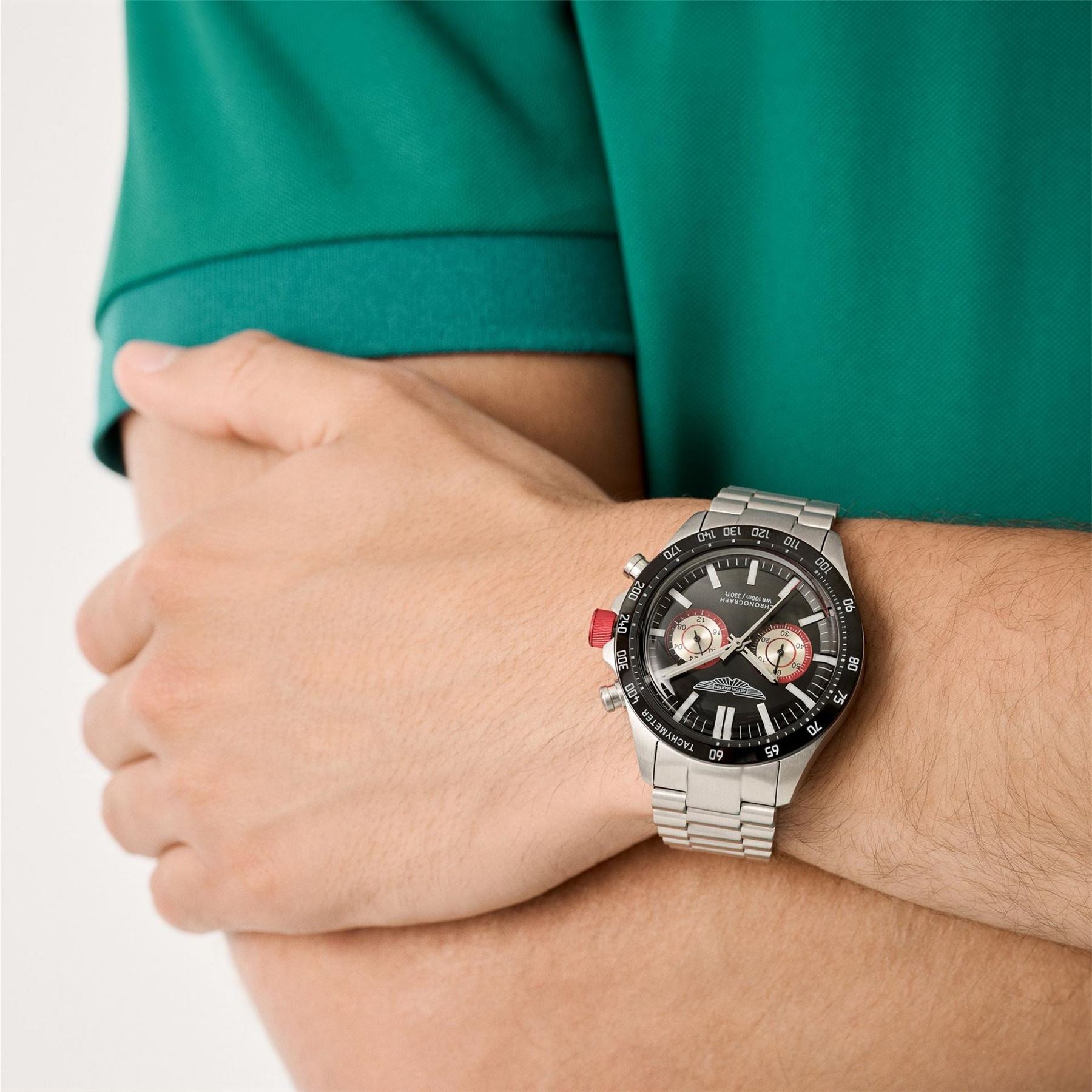 Aston Martin Dashboard Sn62 Racing Steel Bracelet Analogue Watch
