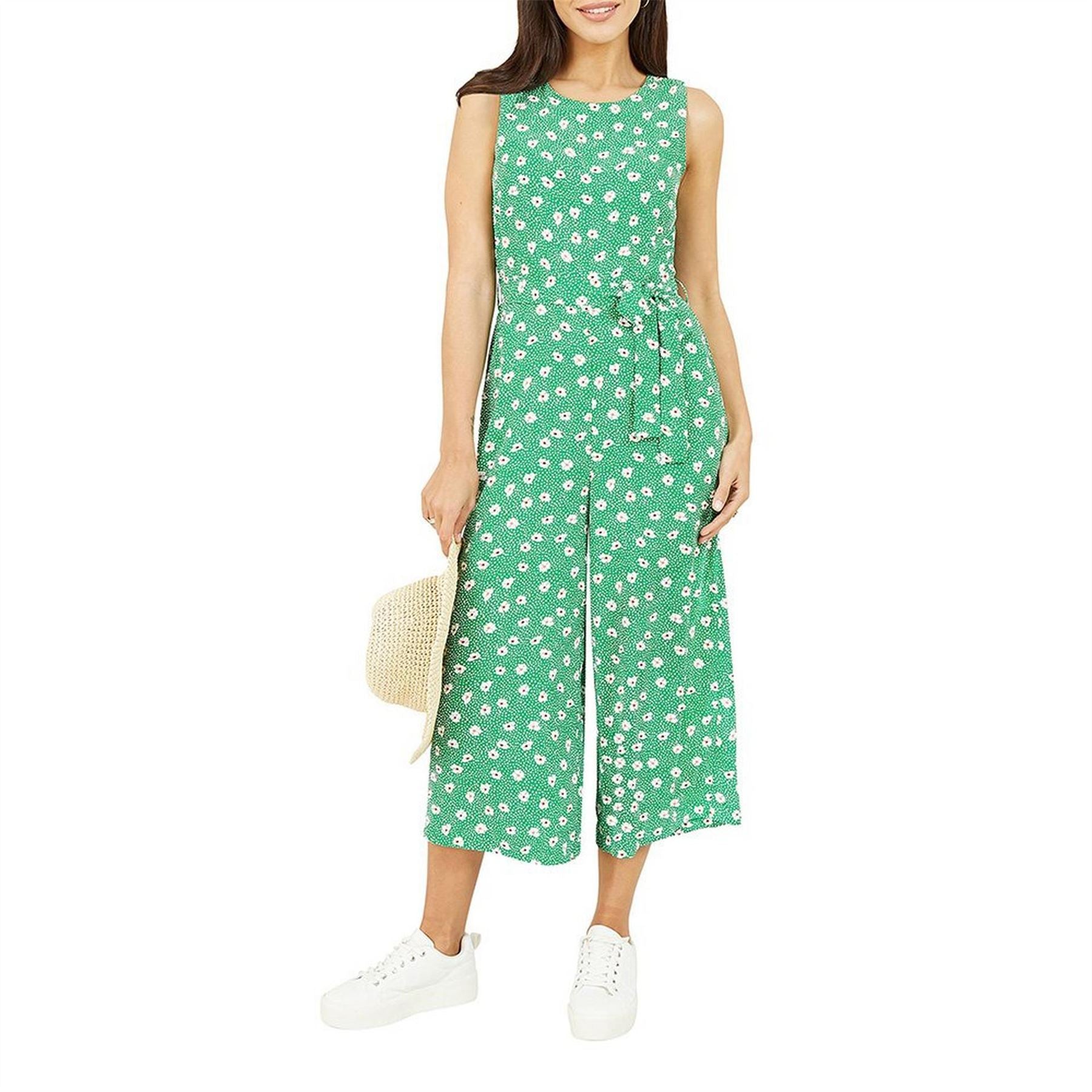 Mela London Green Floral Crew Neck Jumper