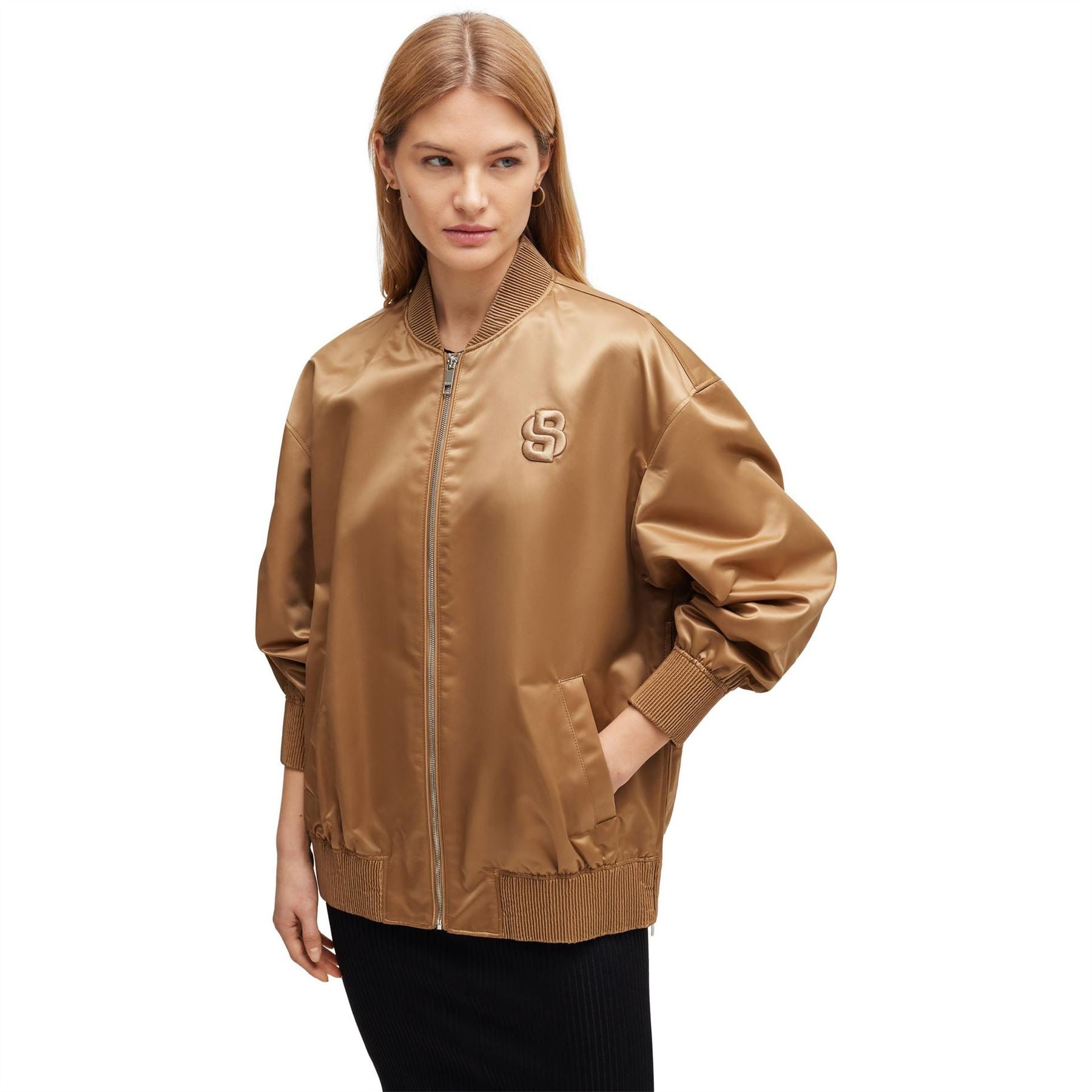 Boss Palberta Mono Monochrome Bomber Jacket