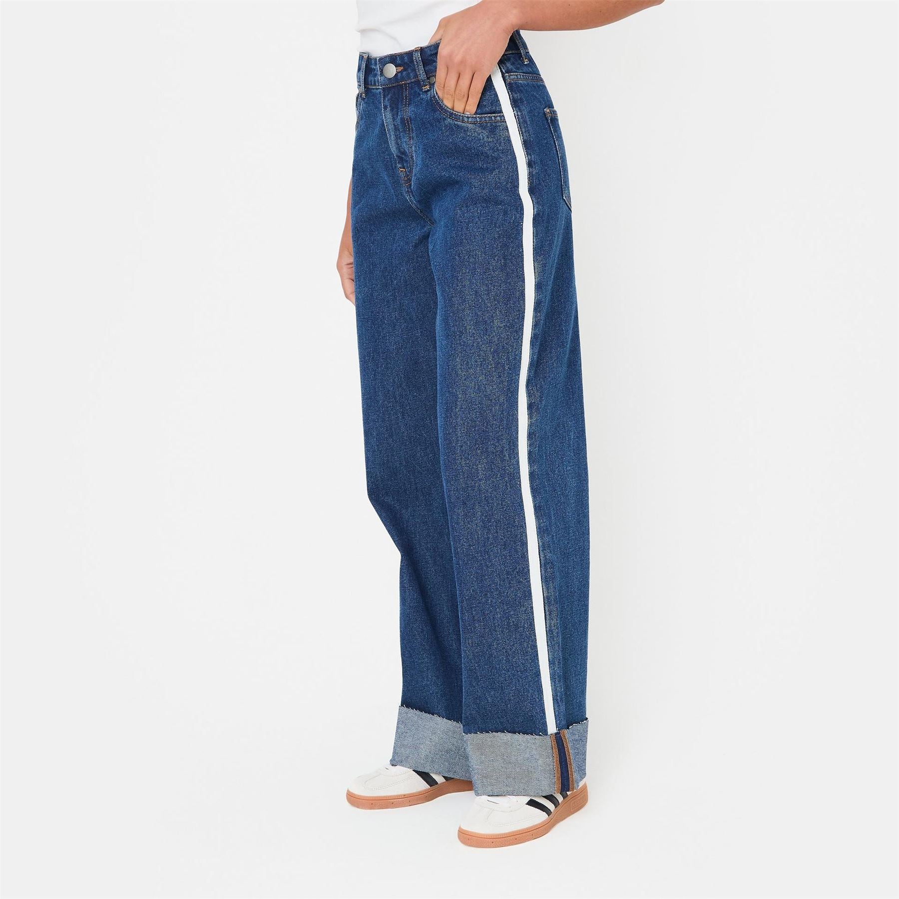 I Saw It First Stripe Turn Up Jean
