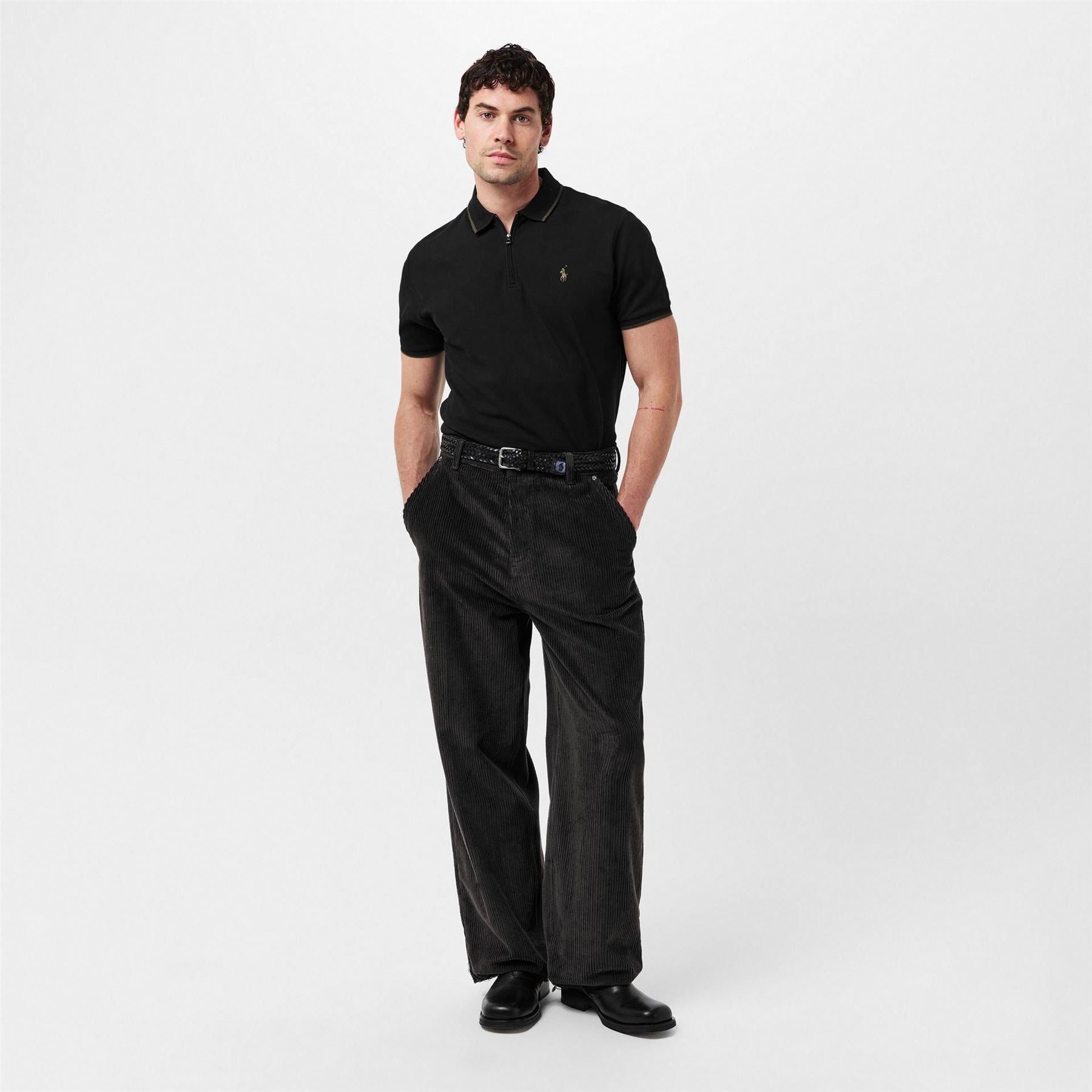 Polo Ralph Lauren Zip Neck Collared Short Sleeve Polo Shirt