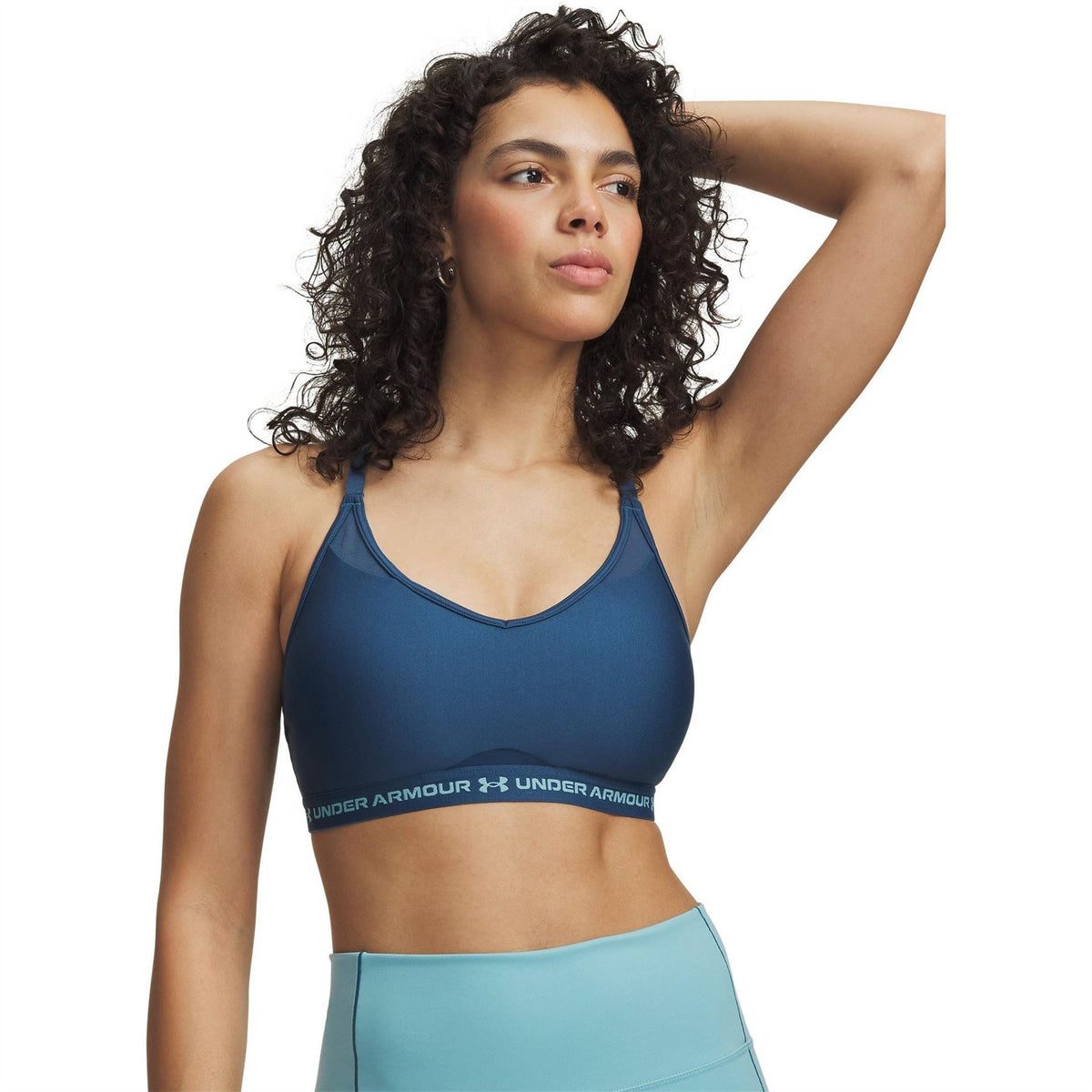 Under Armour Sports Bra V-Neck Spaghetti Straps Snug Fit
