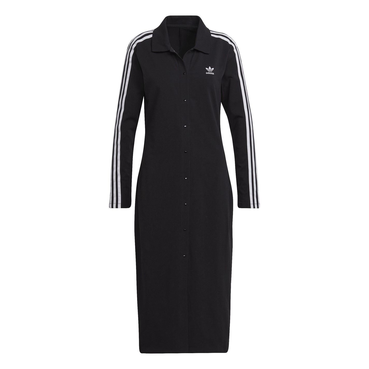 adidas Originals Womens Logo Embroidered Midi Cardigan Dress
