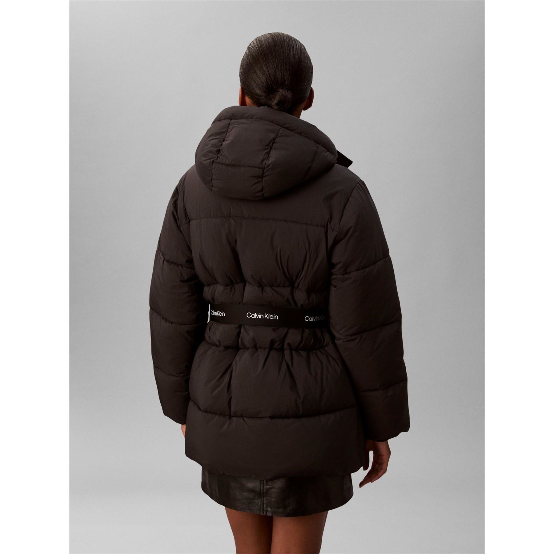 Calvin Klein Jeans Logo Belt Insulated Short Puffer Jacket