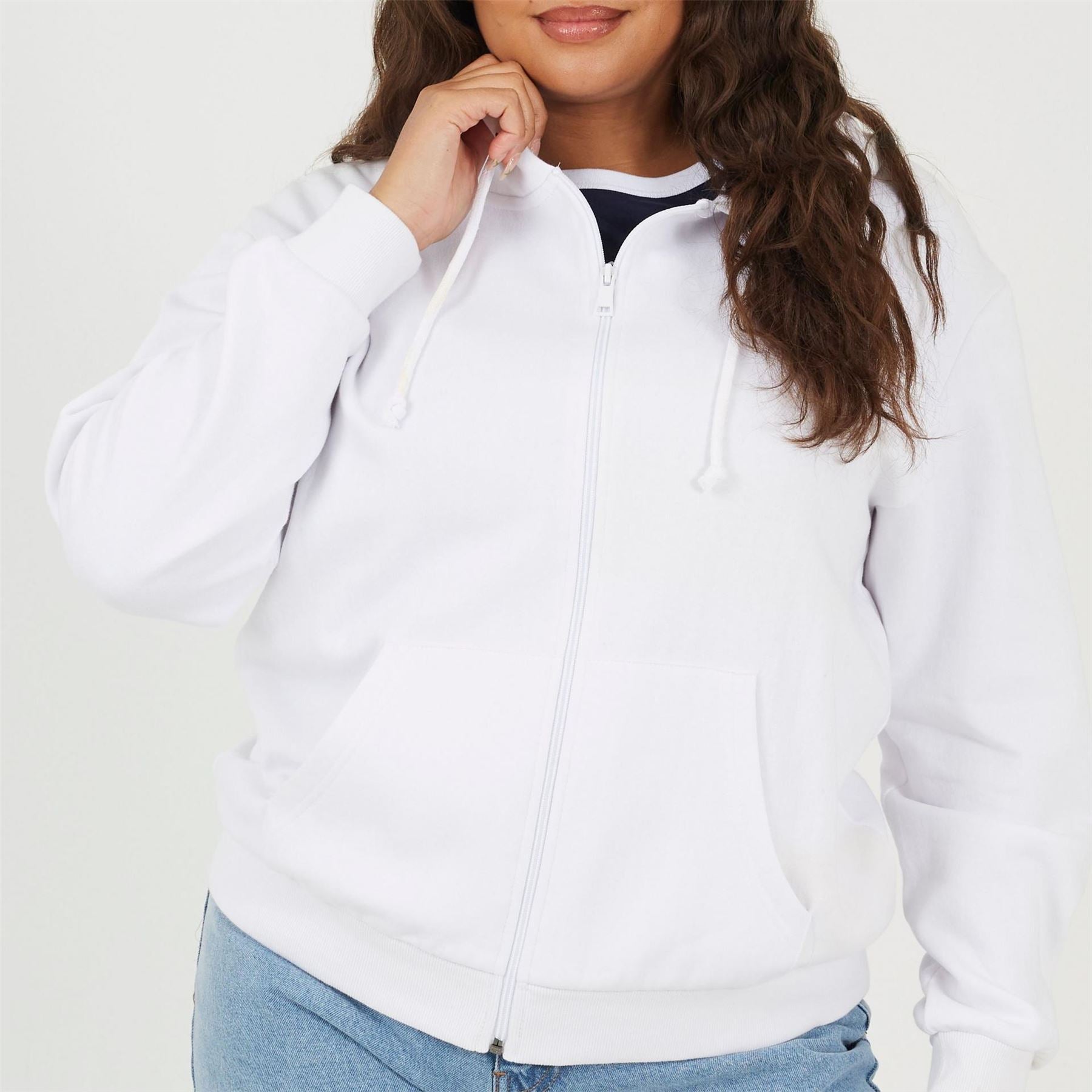 Brave Soul Solid Patterned Hooded Ribbed Cuff Sweat Jacket with Kangaroo Pocket