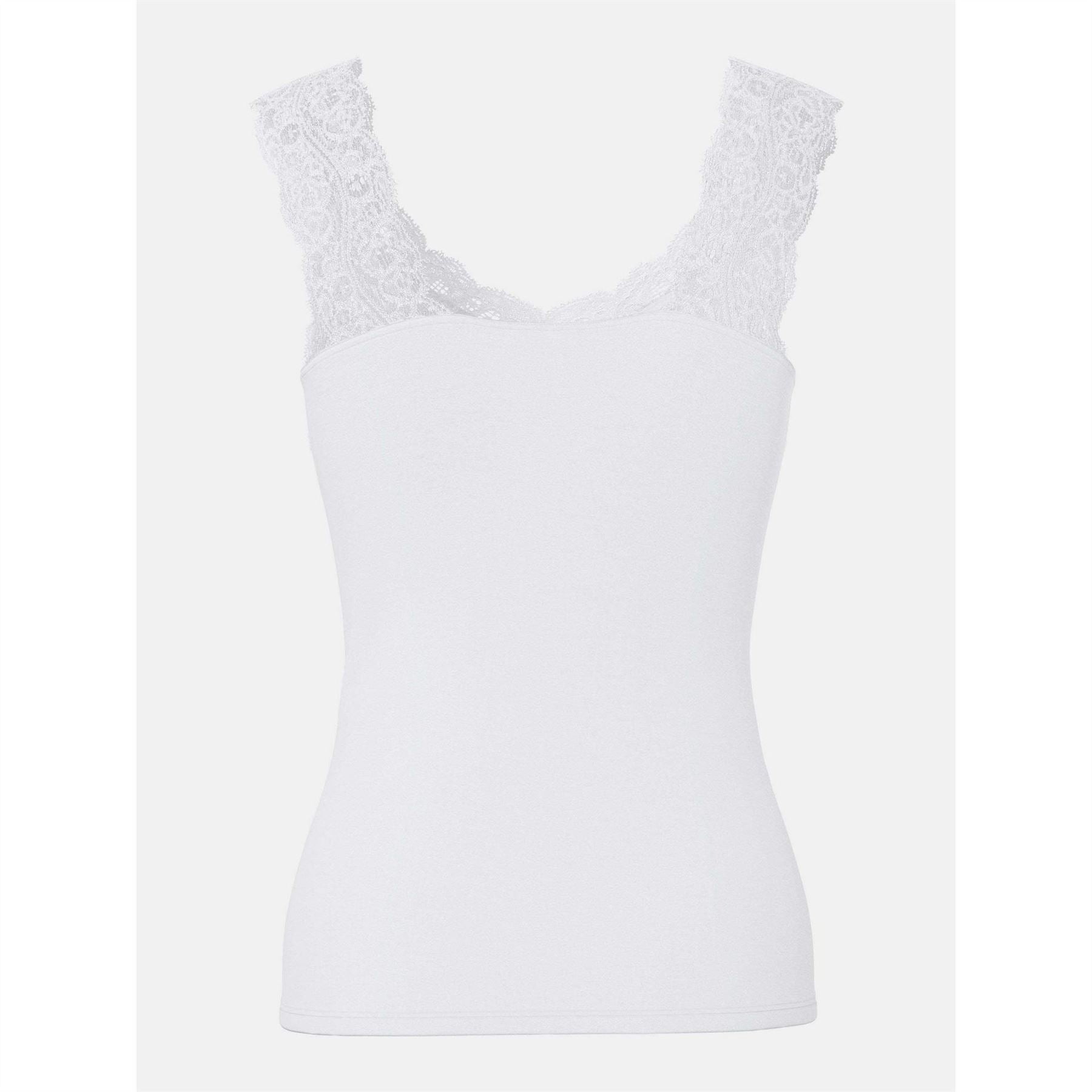 Pieces Barbera Lace V Neck Sleeveless Slim Fit Tank Top