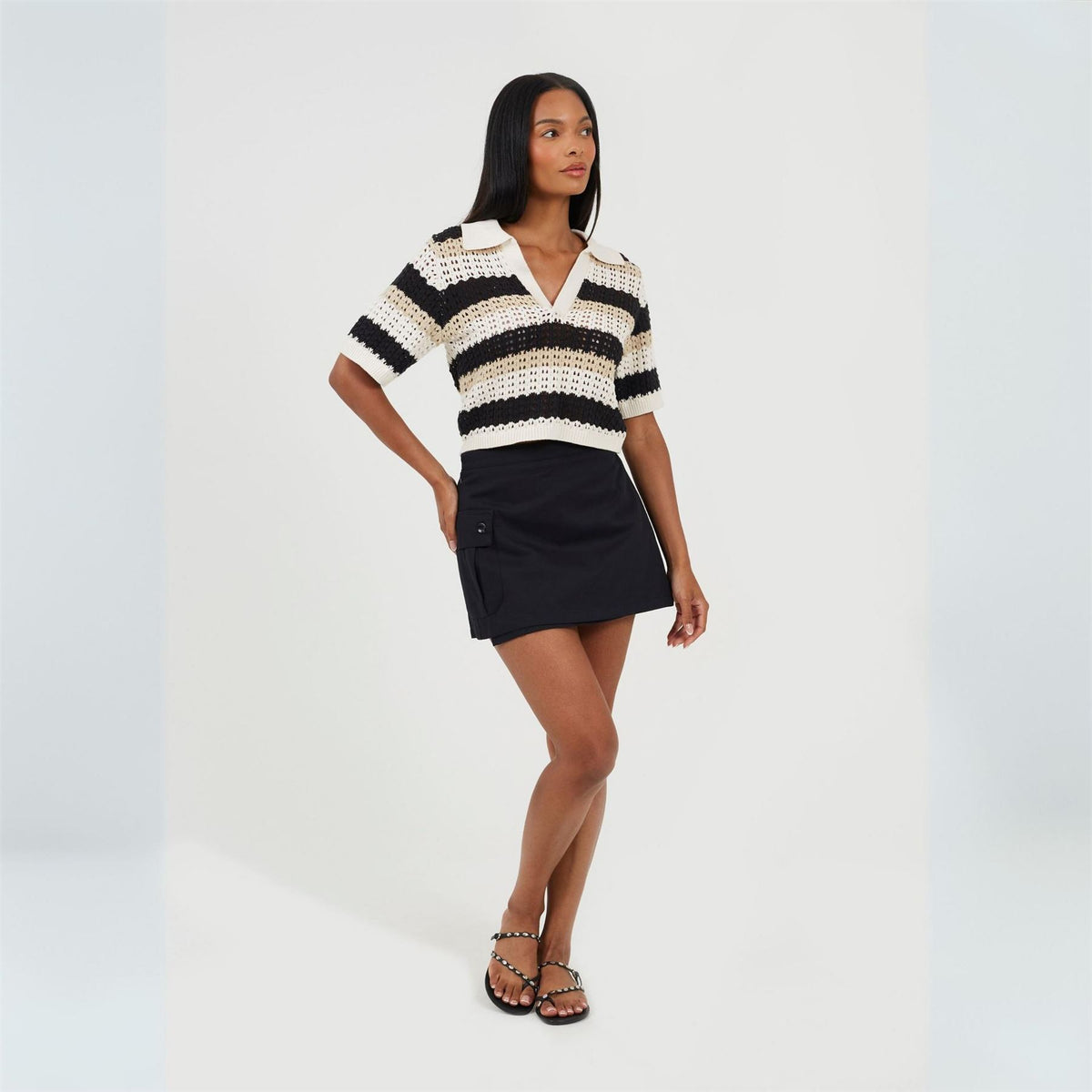 Brave Soul Womens Wrap Mini Skirt With Pocket Detail