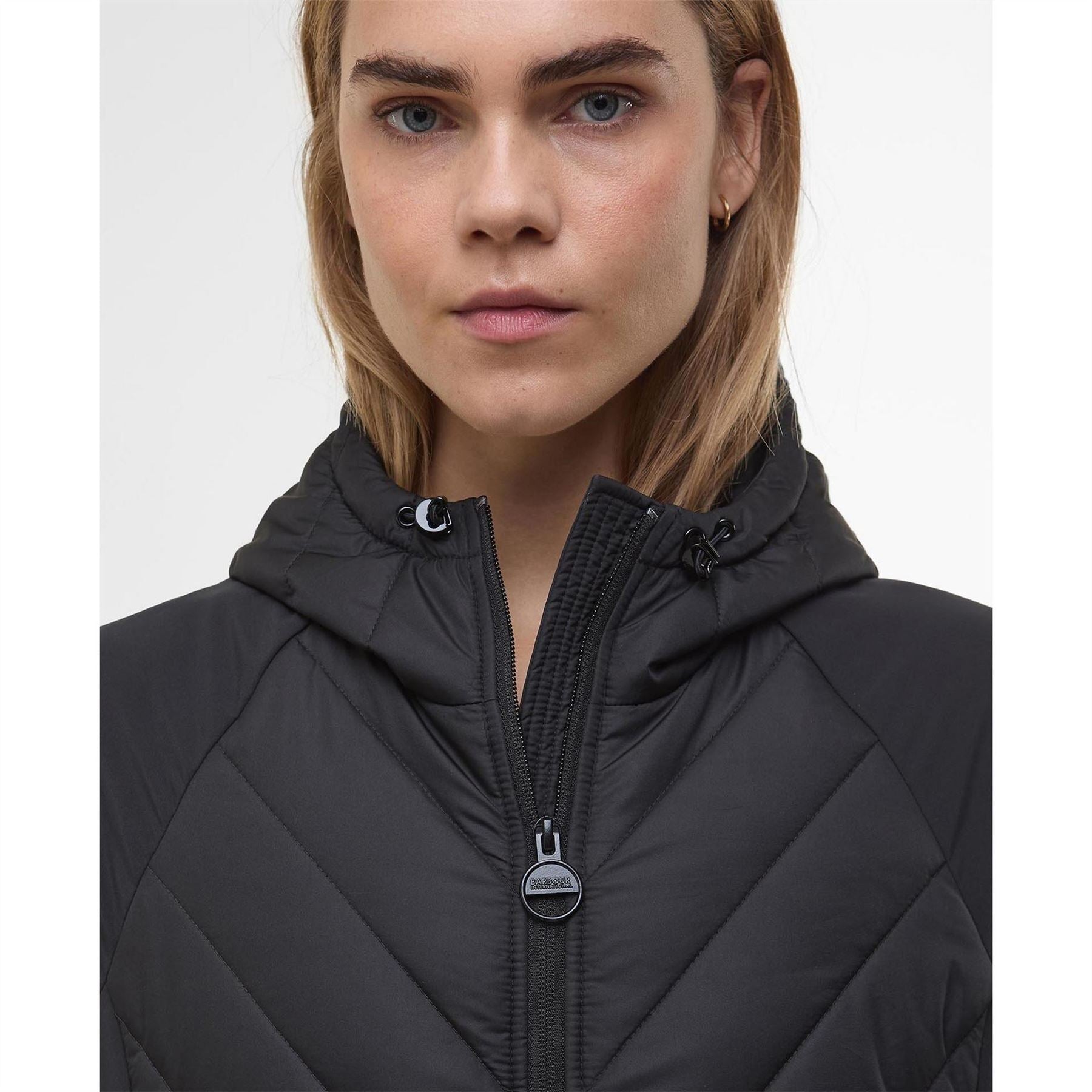 Barbour International Dakota Hooded Long Sleeve Zip Quilted Jacket