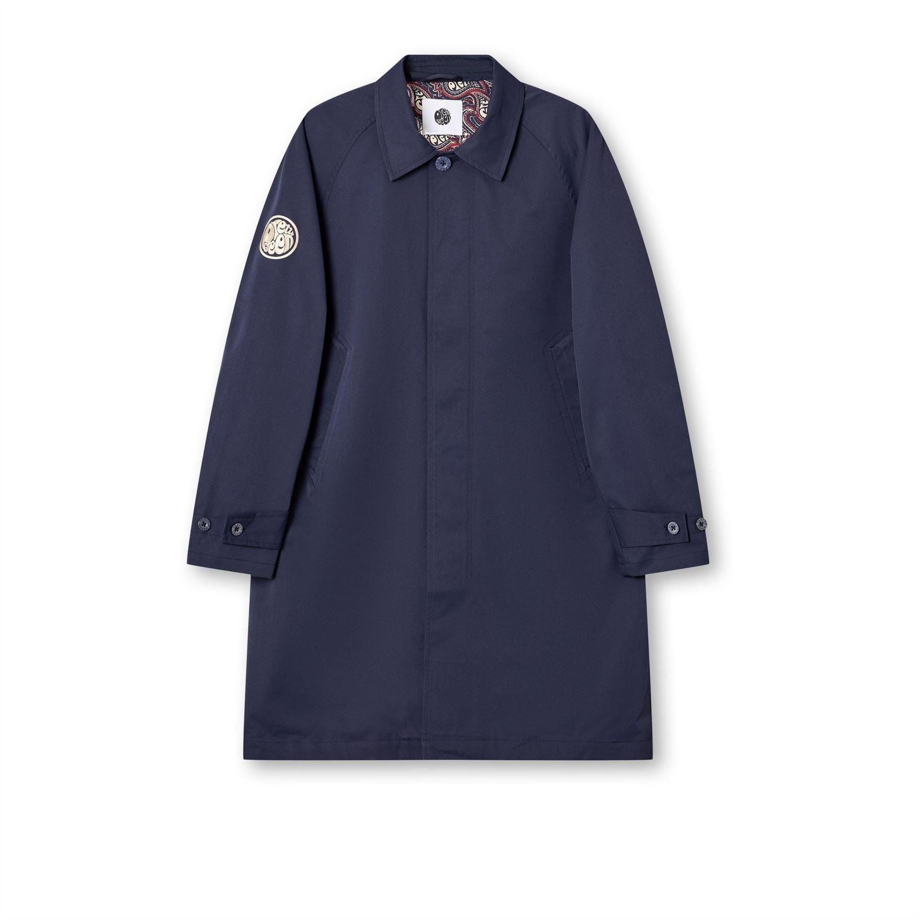 Pretty Green Concealed Buttons Plaquette Mac Coat