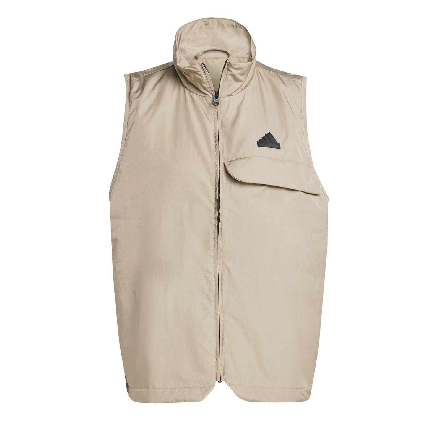adidas Solid Patterned Funnel Neck Gilet