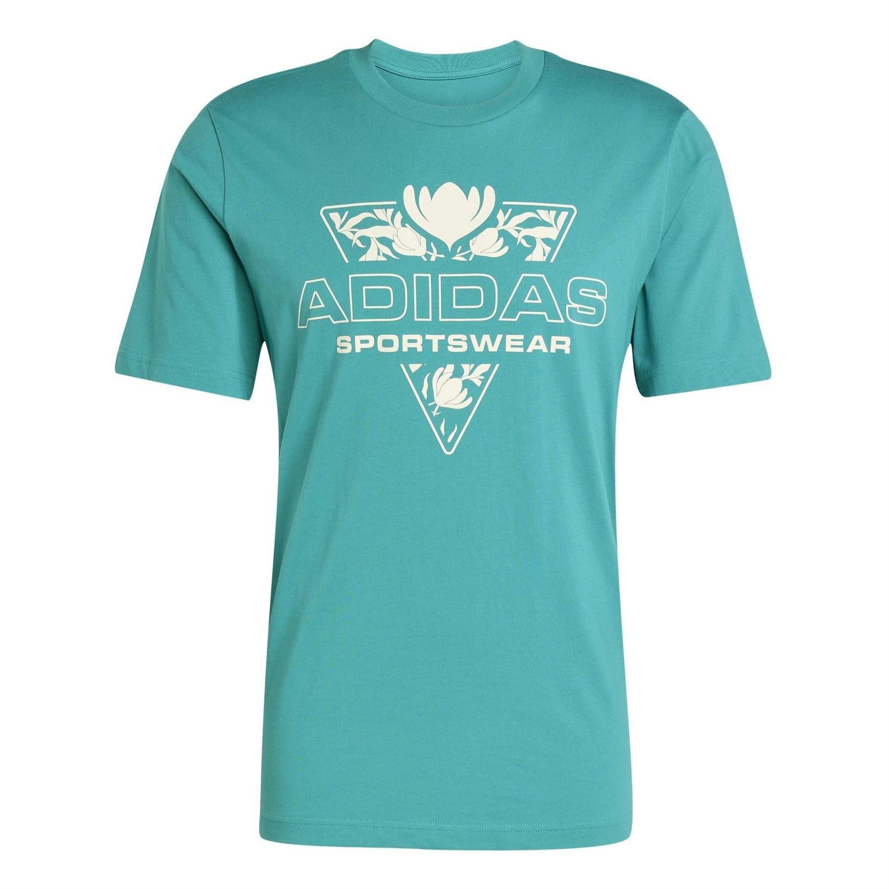 adidas Text Graphic Crew Neck Short Sleeve Jersey Competition T-Shirt