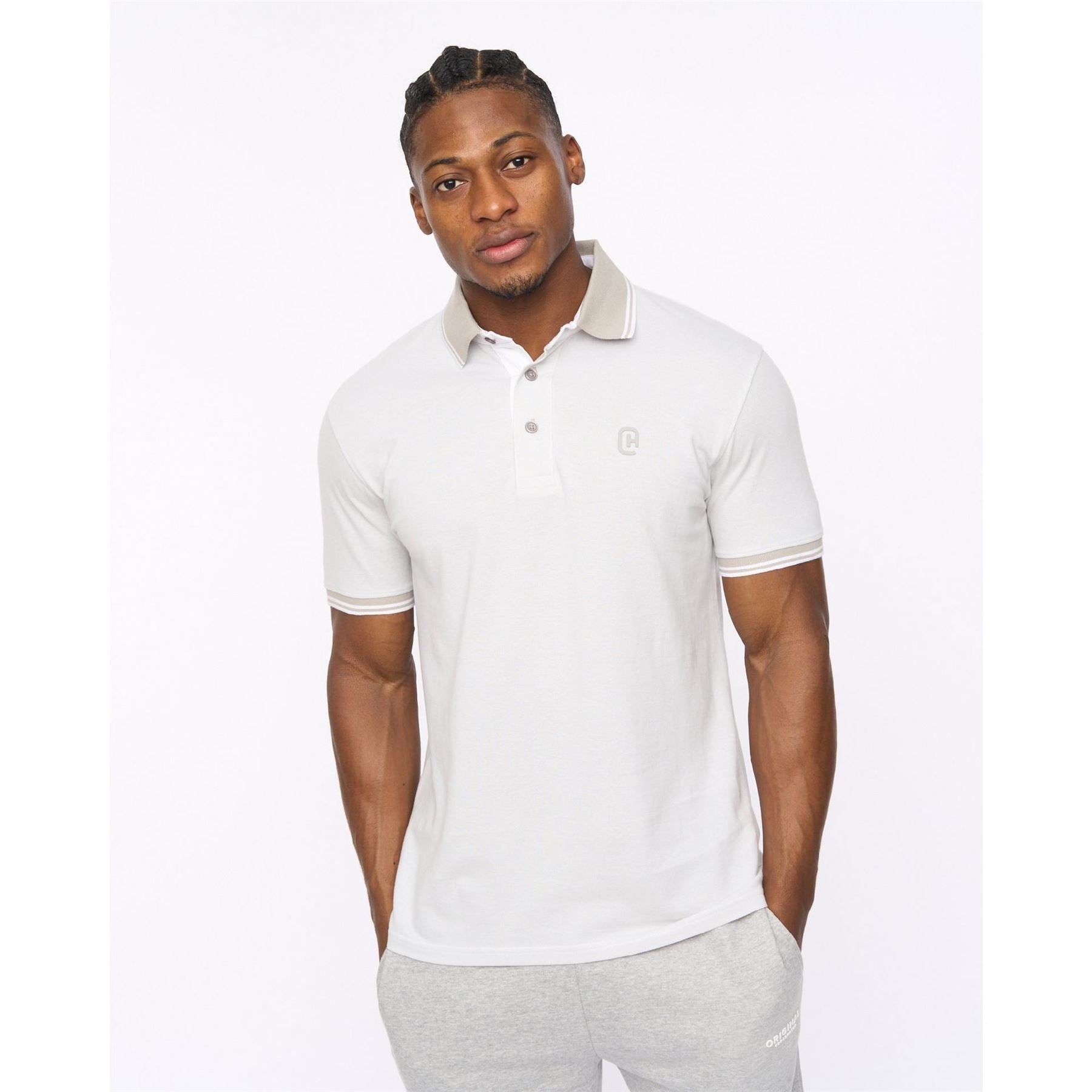 Crosshatch Preece Bold Logo Collared Neck Short Sleeve Polo Shirt