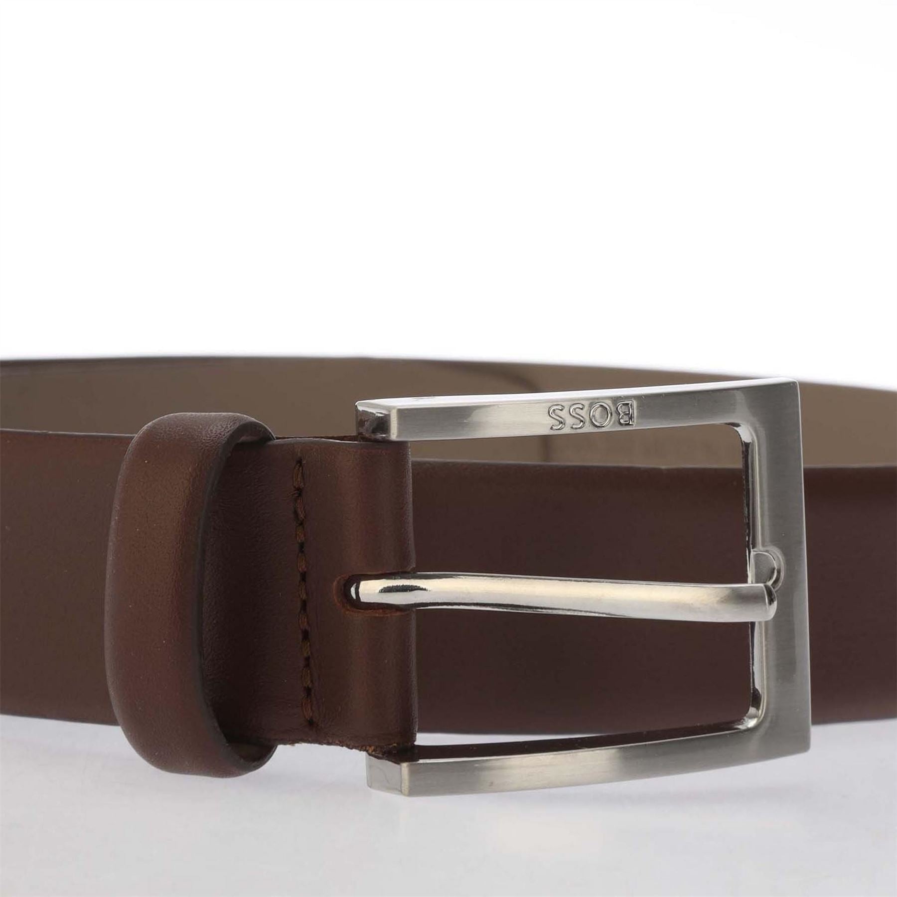 Boss Leather Pin Buckle Belt with Logo