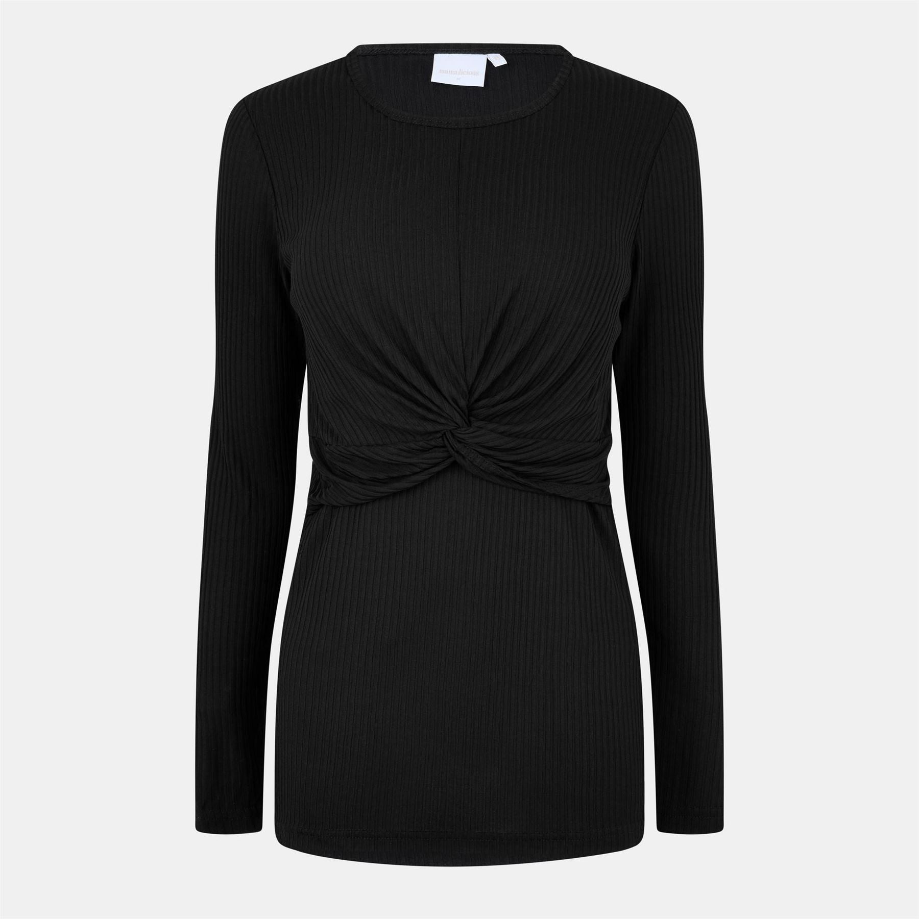 Mamalicious Slim Fit Long Sleeve Crew Neck Blouse