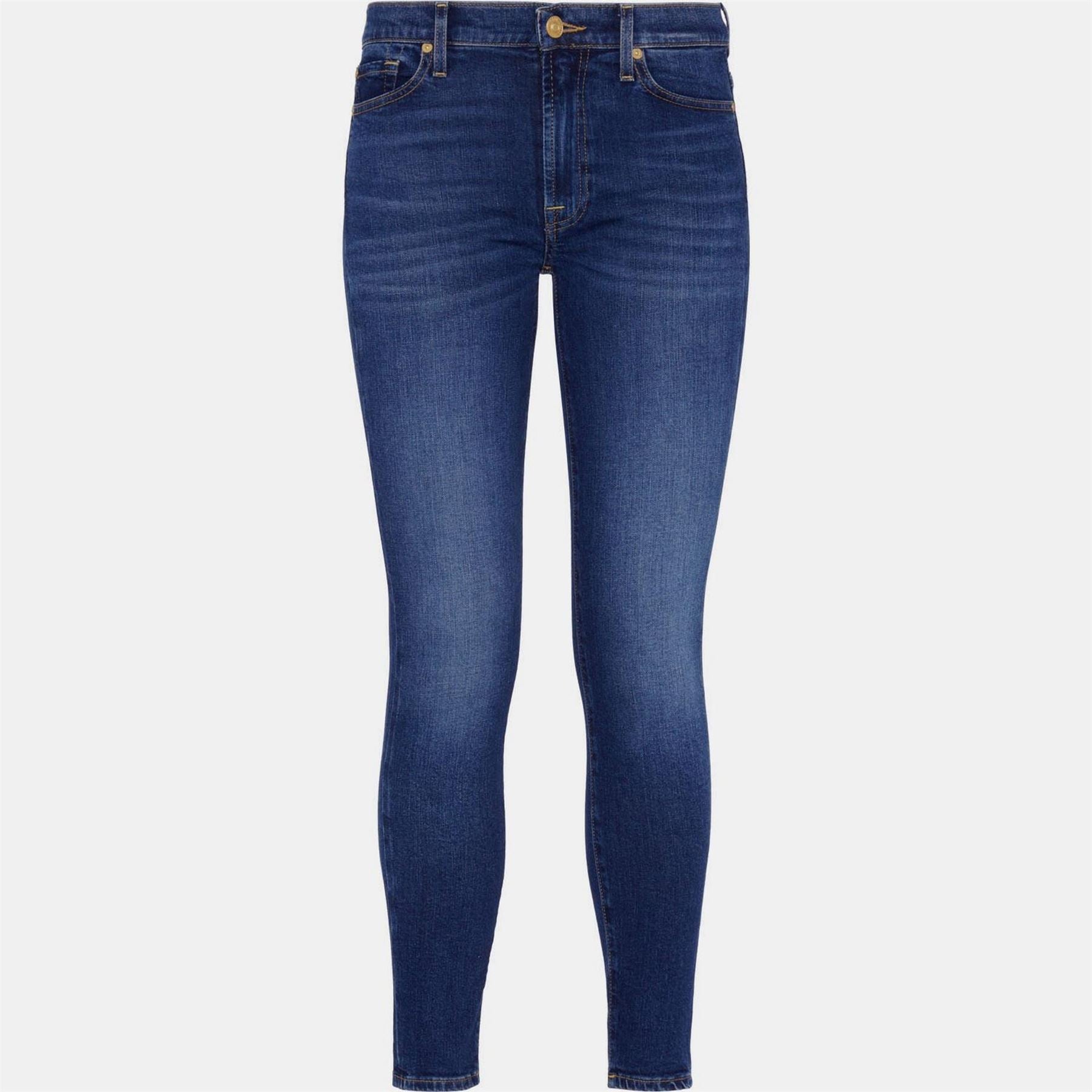 7 For All Mankind High Waisted Cropped Skinny Jeans