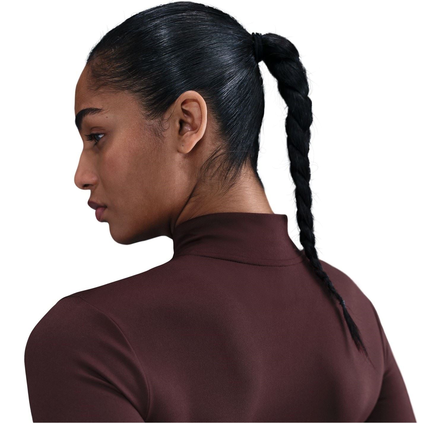 Nike Solid Patterned Ribbed Cuff Full Zipper Track Jacket