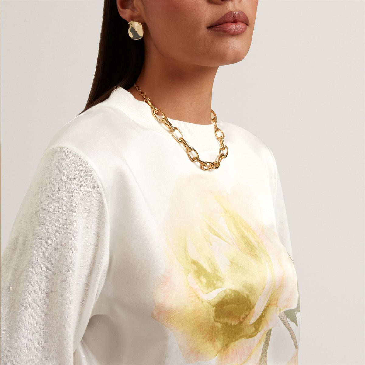 Ted Baker Long Sleeve Printed Front Sweatshirt