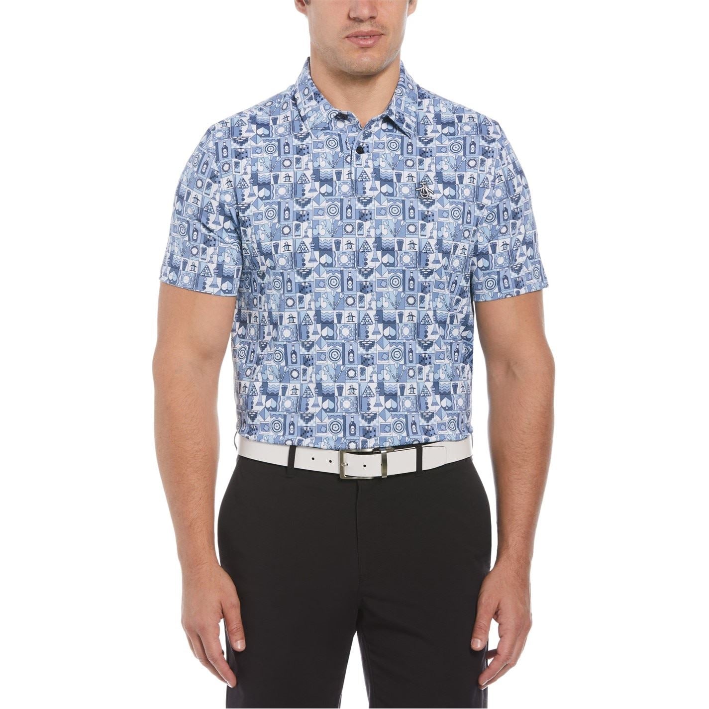 Original Penguin Golf PG Alovr Novelty Short Sleeve Performance Polo Shirt