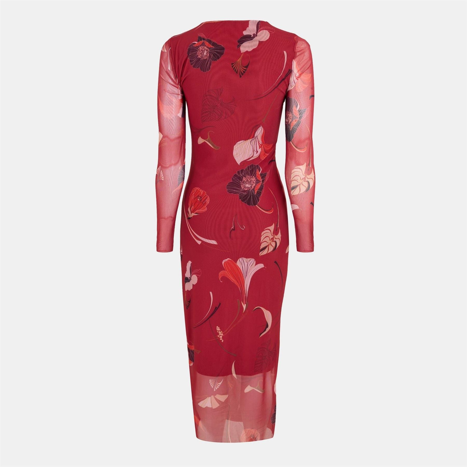 Ted Baker Mesh Crew Neck Three Quarter Sleeve Midi Dress