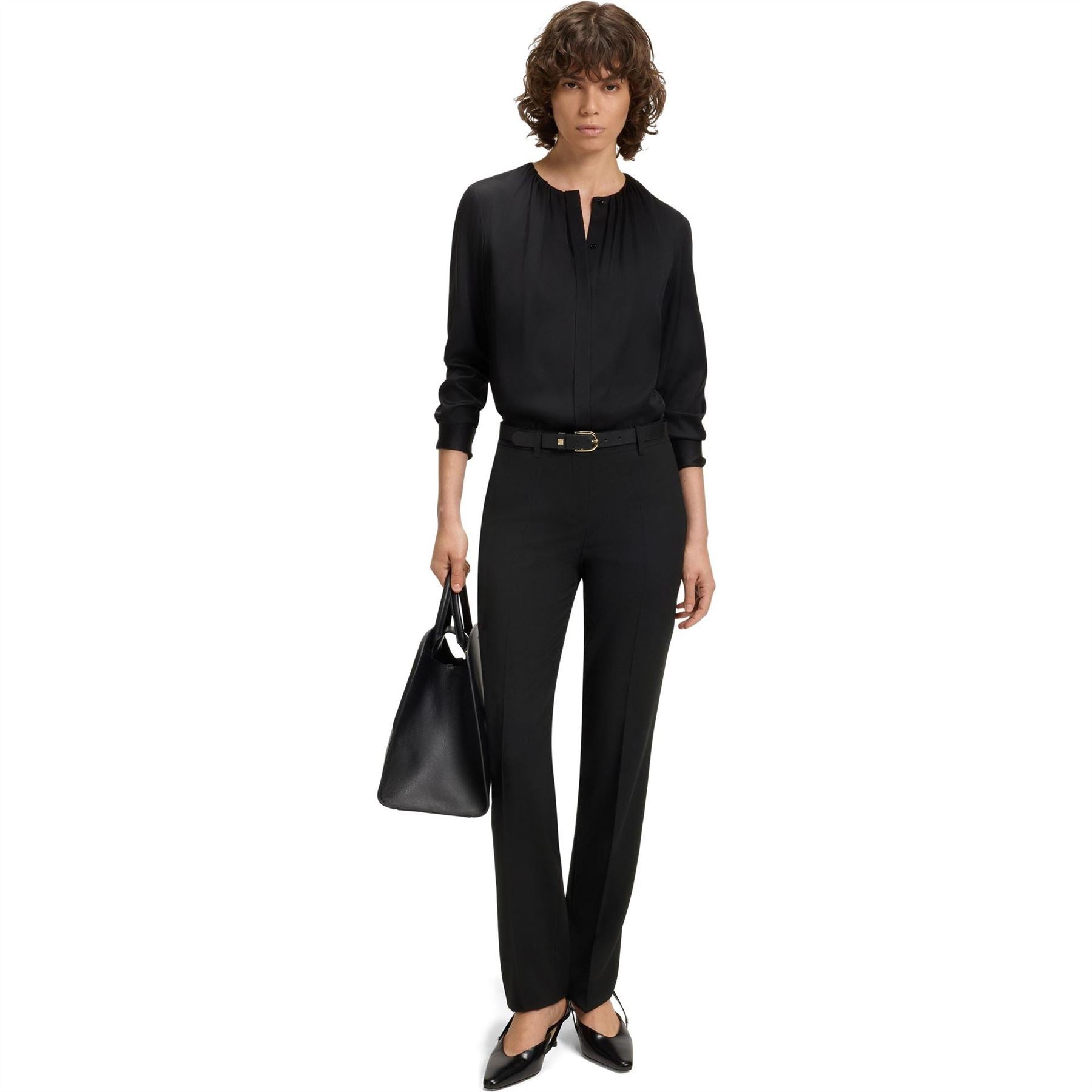 Boss Tameah Solid Patterned Slim Cut Trousers