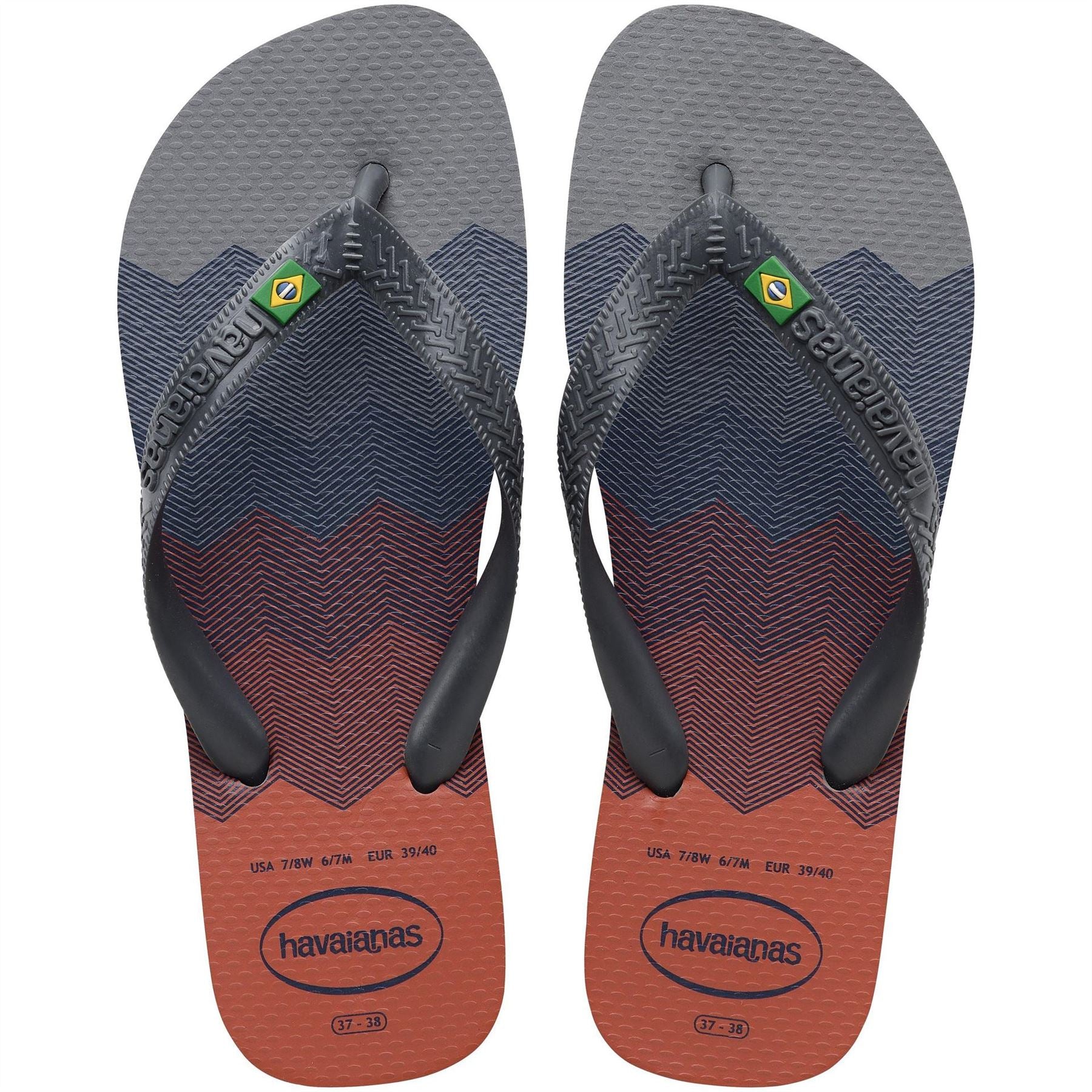 Havaianas Womens Hav. Brasil Fresh Black Black Leaf Flip Flops