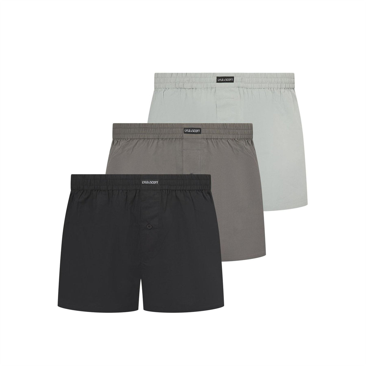 Lyle and Scott 3 Pack Woven Plain Design Boxer Shorts