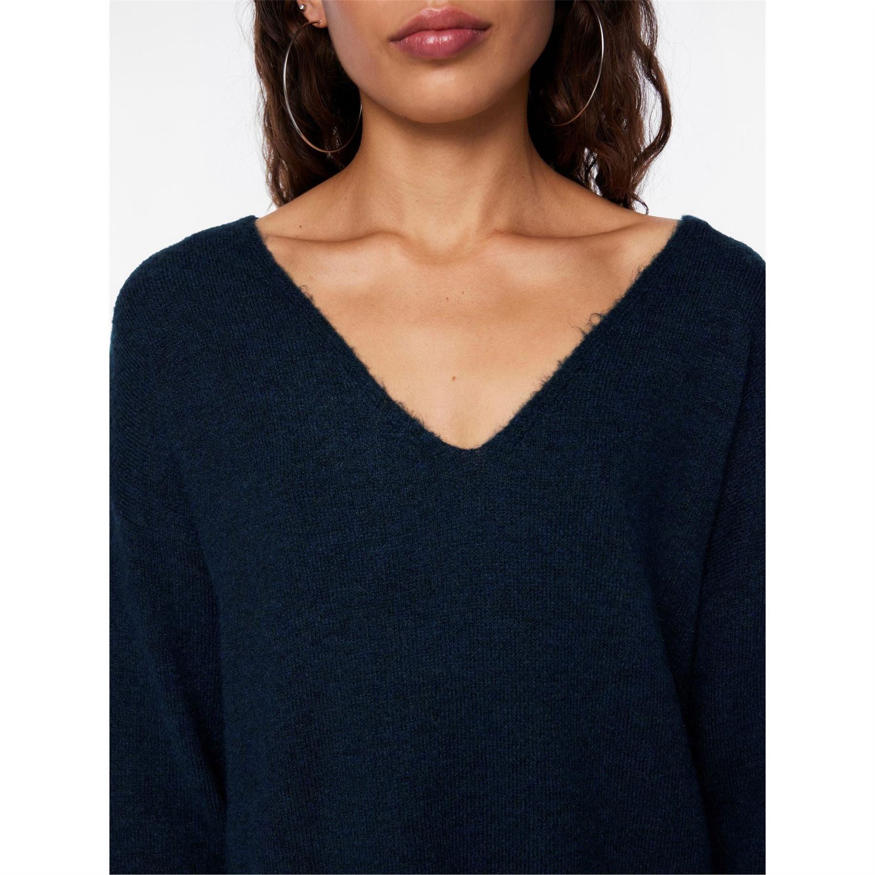 Pieces Knit Turtleneck Long Sleeve Midi Sweater Dress